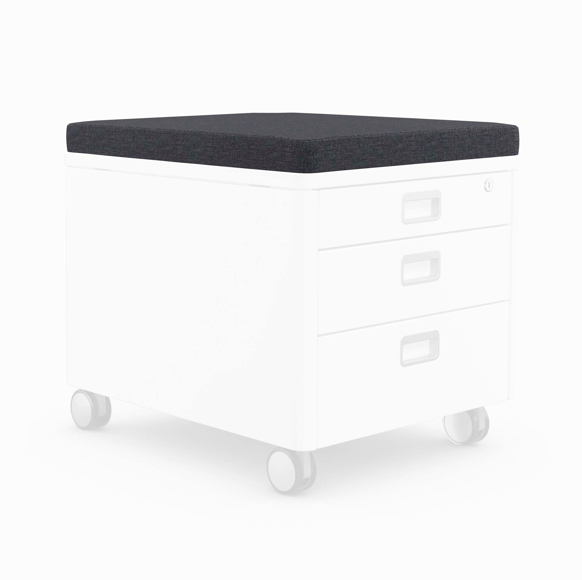 Moll Sitzkissen – 46 × 61 × 6,0 cm, Schaumstoff, abnehmbarer Bezug, Anthrazit, für MOLL Rollcontainer Pro