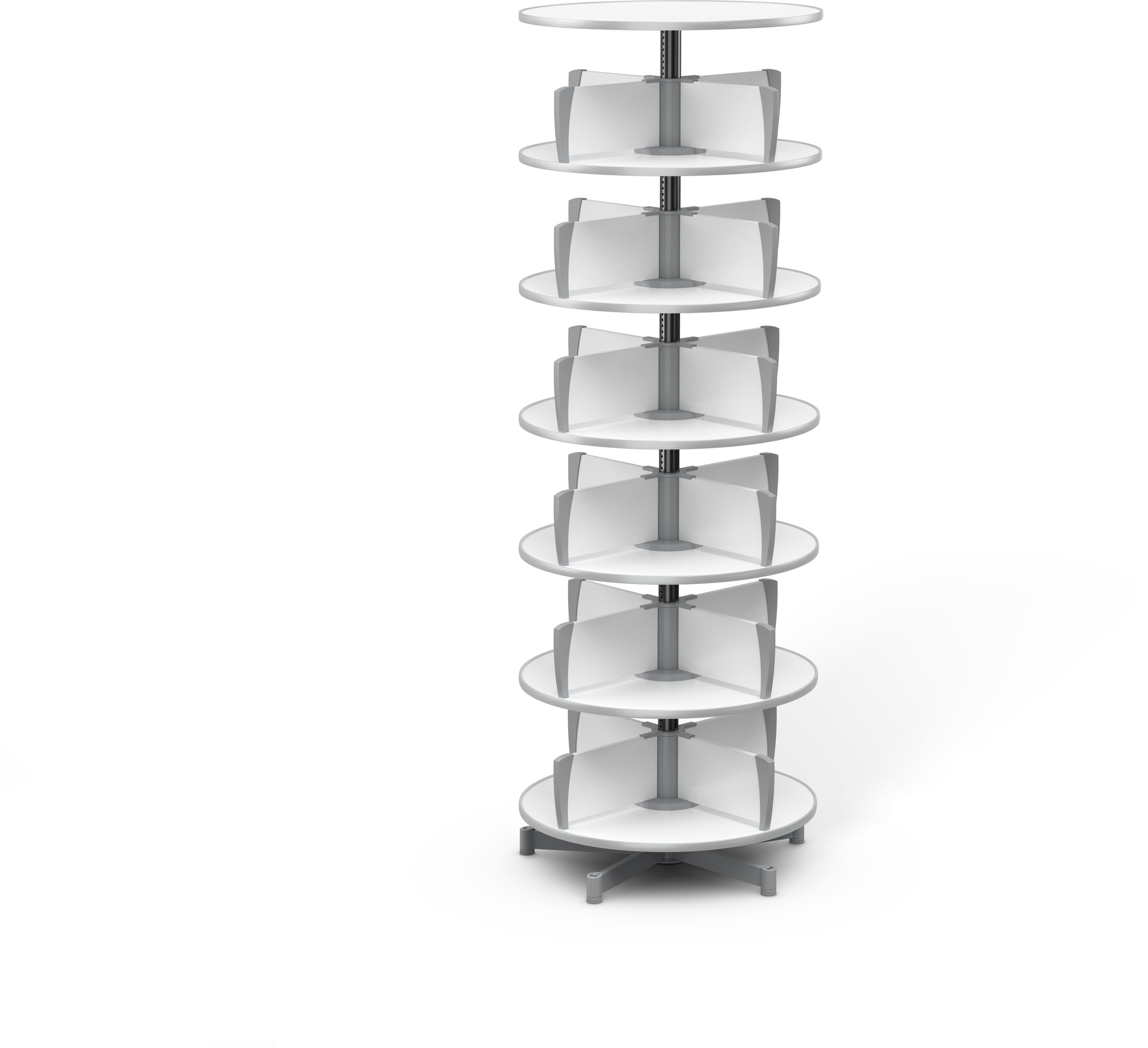 Moll MULTIFILE Drehregal 486256 – 6 Etagen – 80 × 80 × 231 cm – 75 kg/Etage – weiss