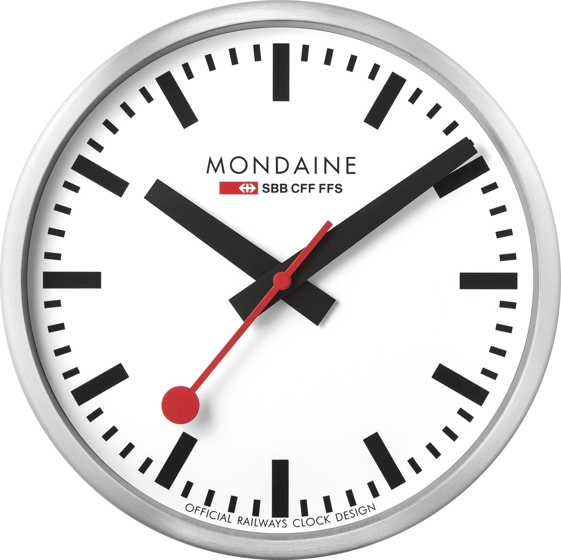 Mondaine A995.16SB Wanduhr – Analog, Ø 40 cm, weiss/schwarz, Aluminium, Mineralglas