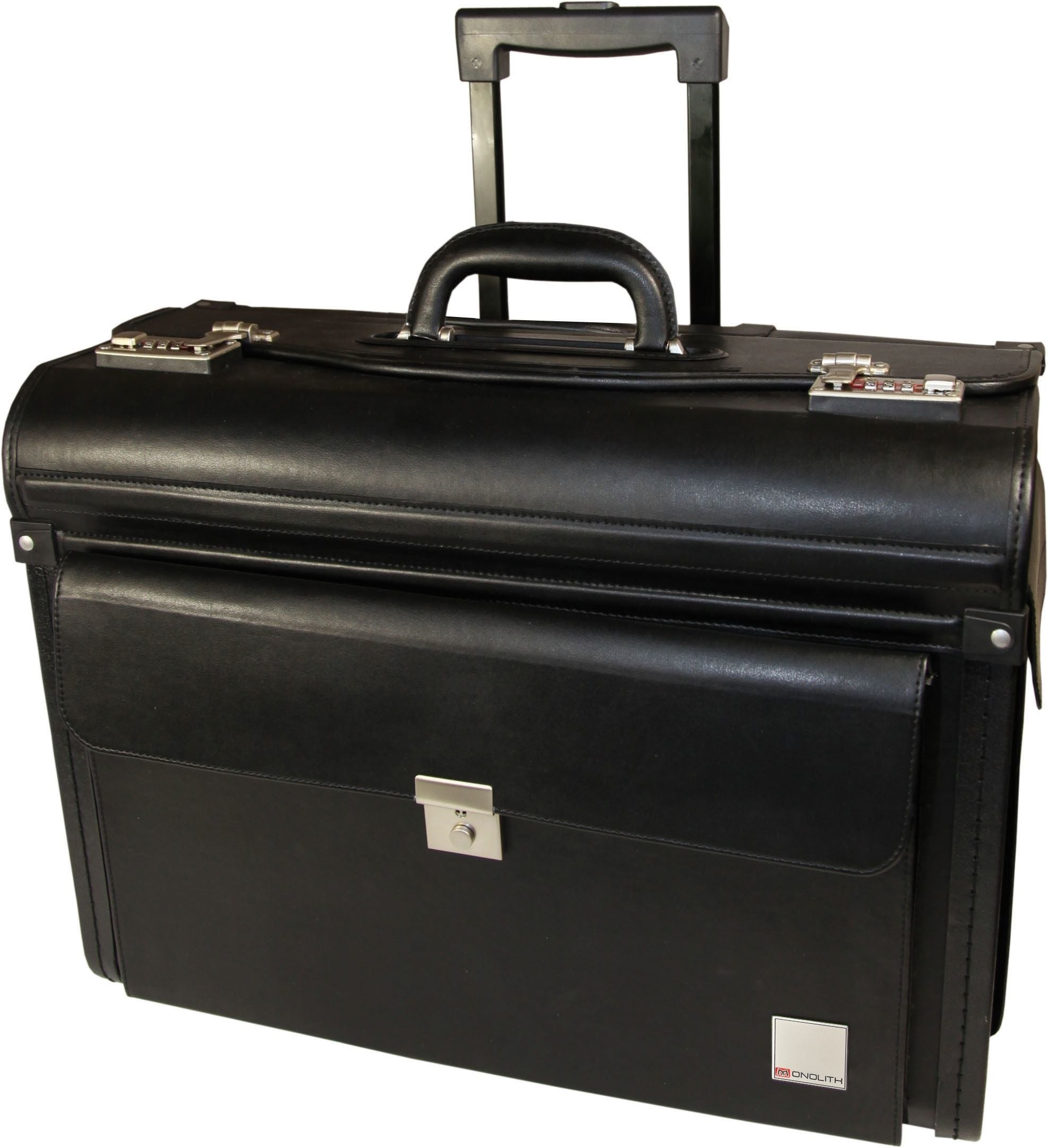 Monolith 2179 – Pilotenkoffer, Kunstleder, Schwarz, 26 × 50 × 39,5 cm