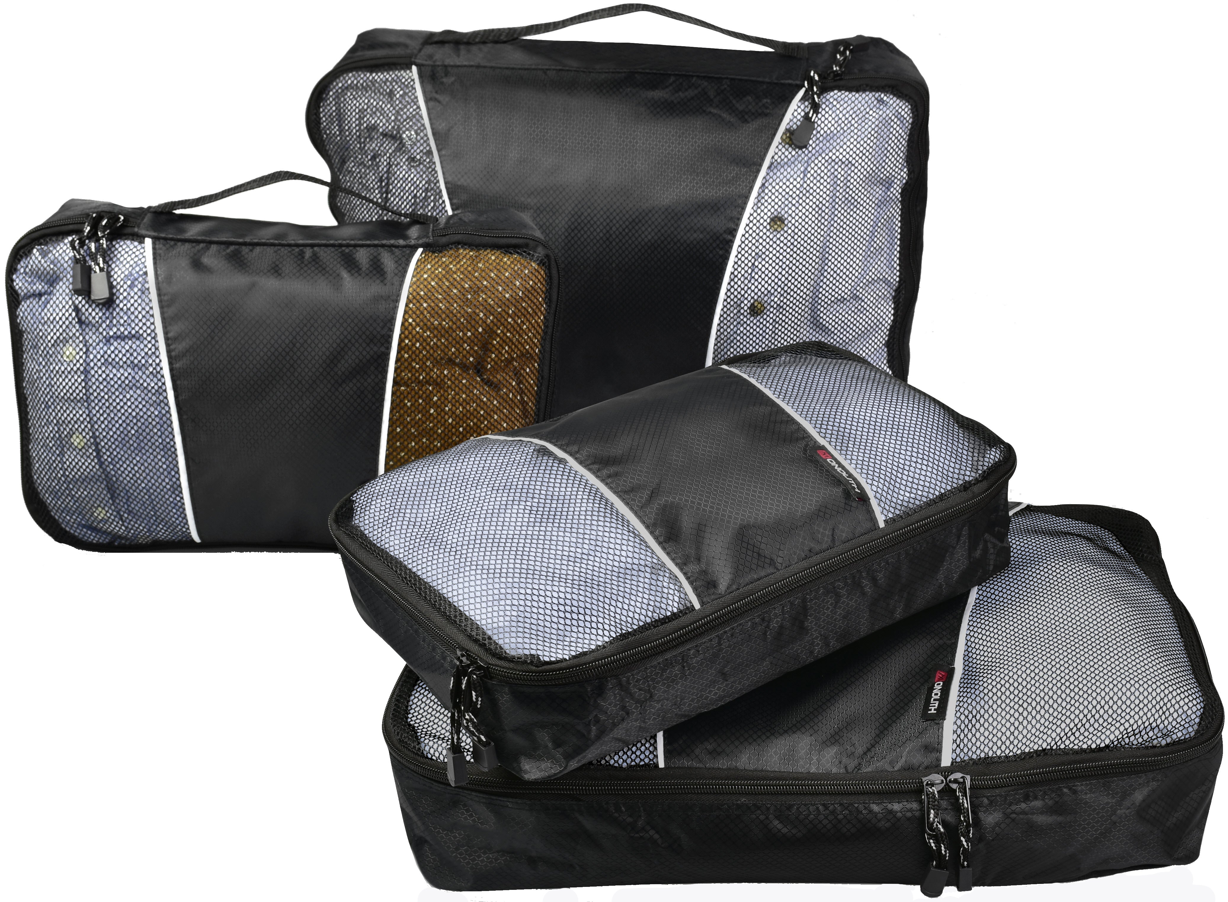 Monolith Kleidertaschen-Set – Netzoberseite, Reissverschluss, faltbar – 245×60×335 mm