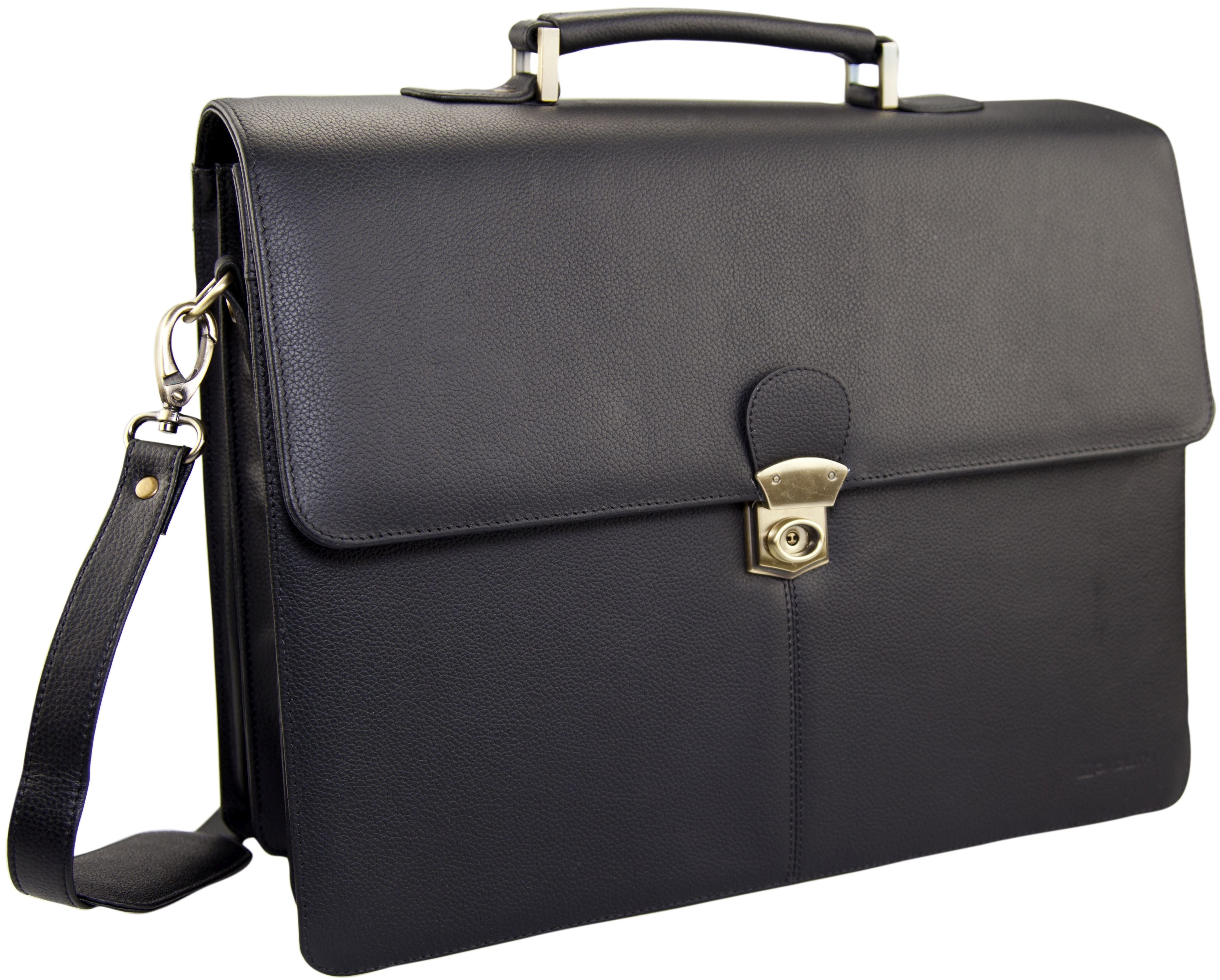 Monolith 3193 – Aktentasche, Leder, Schwarz, 36,5 × 9 × 42 cm