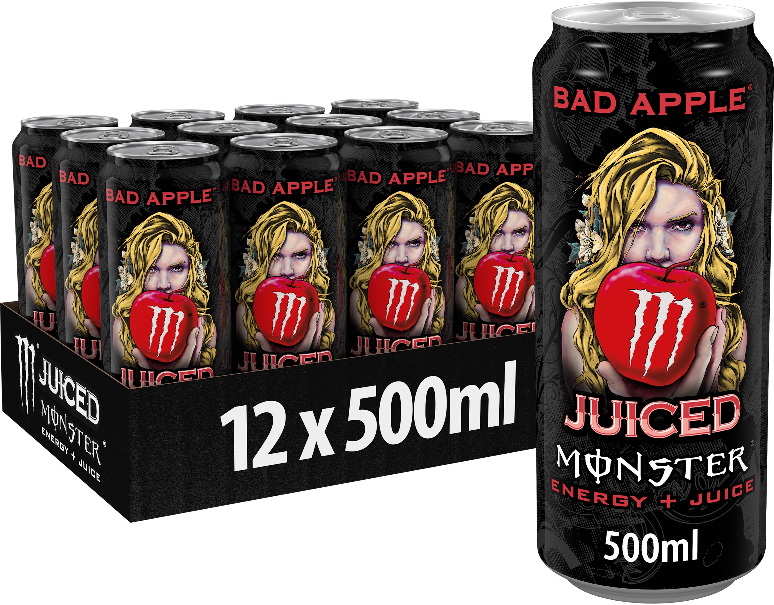 Monster Energy – Energy Drink Bad Apple, Apfel, koffeinhaltig