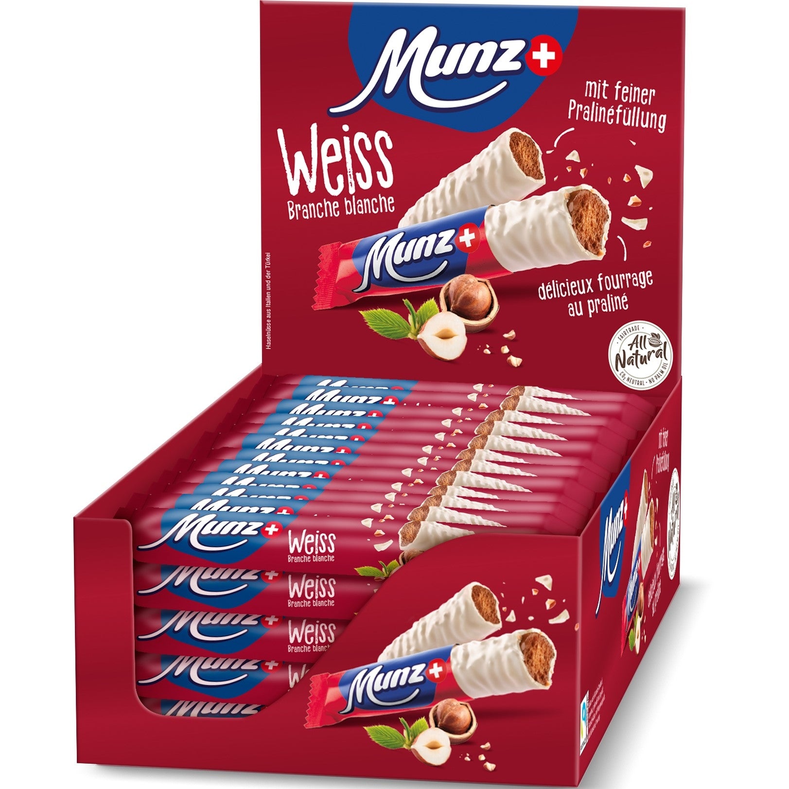 Munz Schokoladenriegel – weisse Schokolade – 40 × 46 g