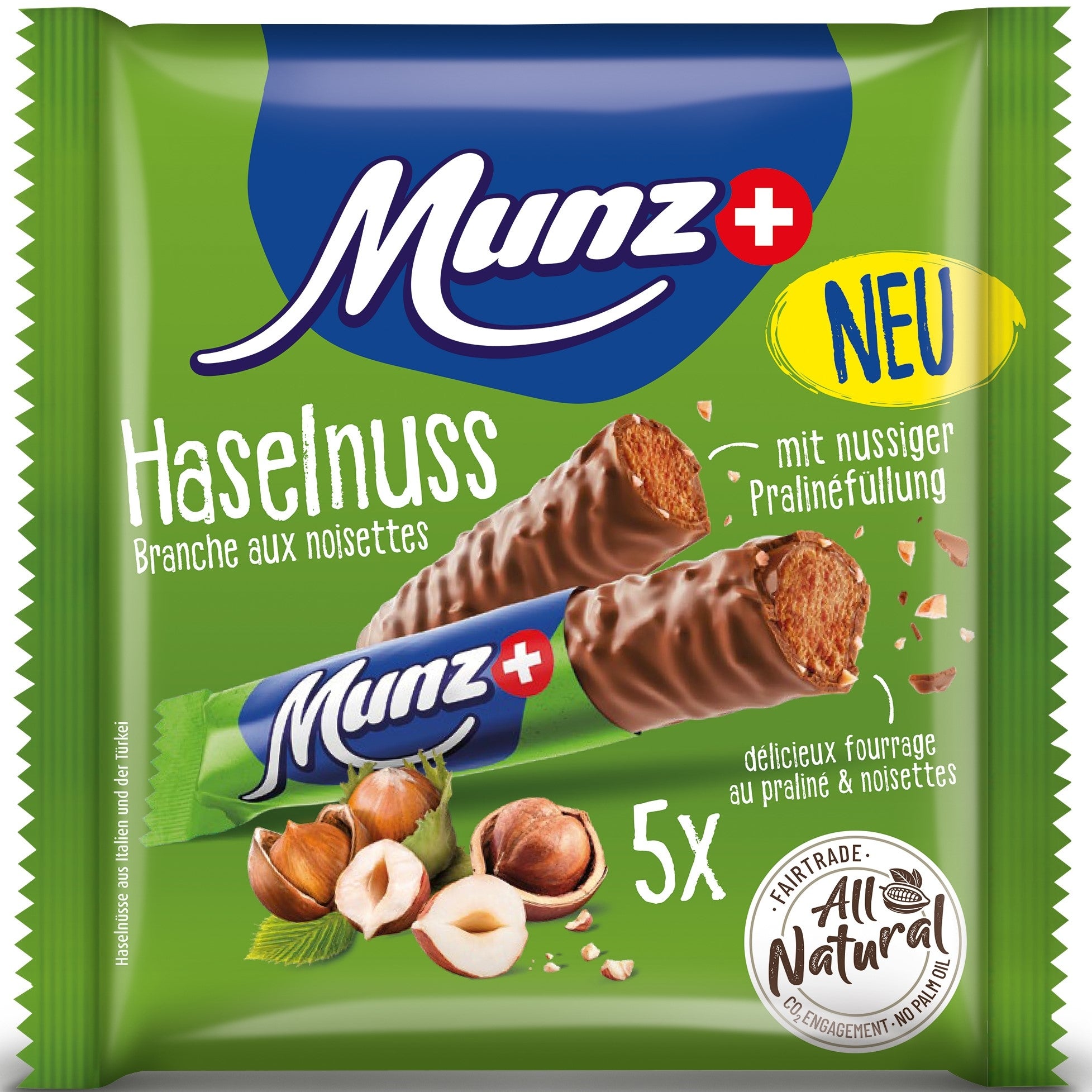 Munz Schokoriegel – Haselnuss – 124 g