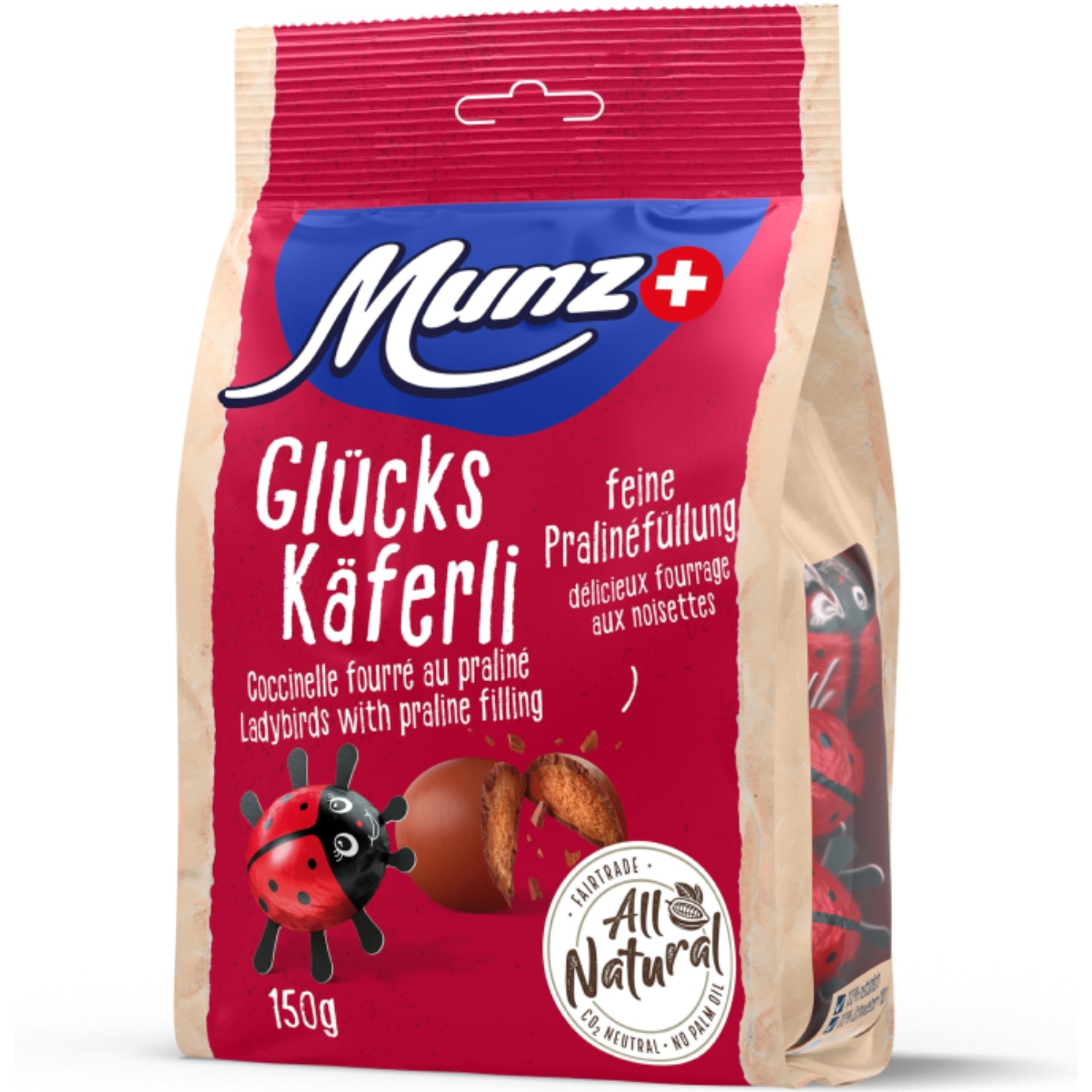 Munz Glückskäferli Pralinés – Milchschokolade