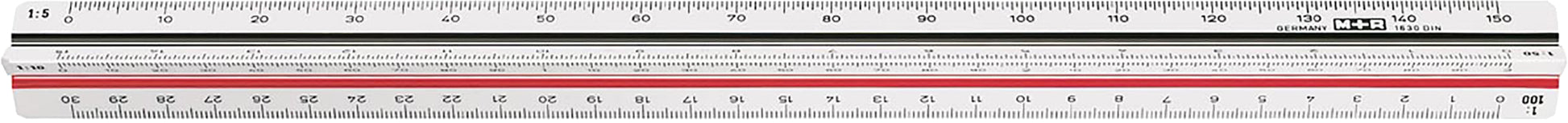 M+R Reduktionsmassstab – 33 cm – Dreikant