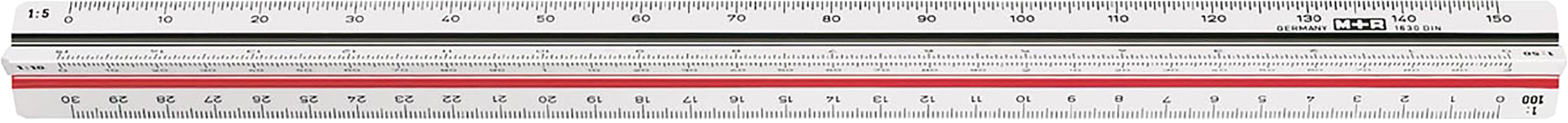 M+R Reduktionsmassstab – 33 cm – Dreikant
