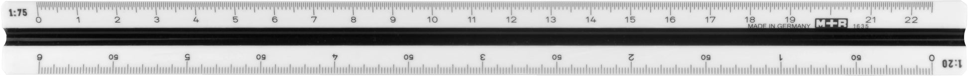 M+R Reduktionsmassstab – 33 cm – dreikant