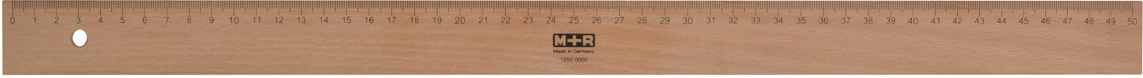 M+R Lineal – Buche – 51,1 cm – Metalleinlage, Aufhängeloch
