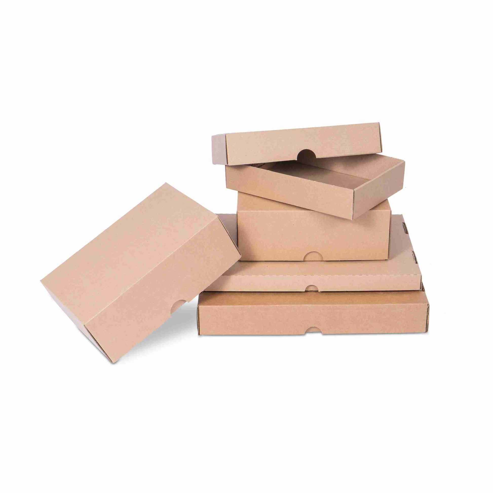 Model Stulpschachtel – 215 × 153 × 45 mm, braun, Wellkarton – 1 Stk., ab 500 Stk.