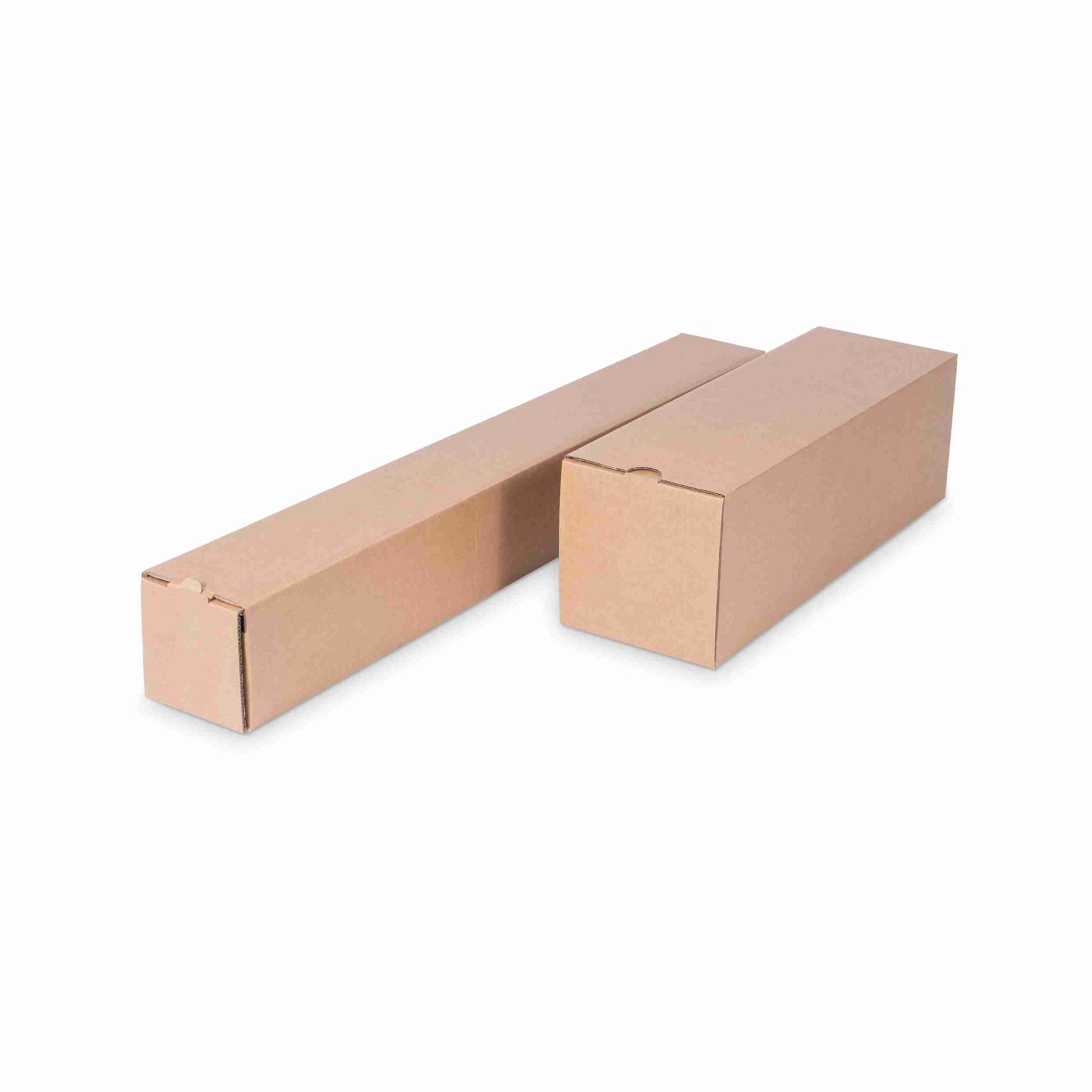 Model Versandhülse – 780 × 95 × 95 mm, braun, Wellkarton, stapelbar, Deckel – 1 Stk., ab 20 Stk.