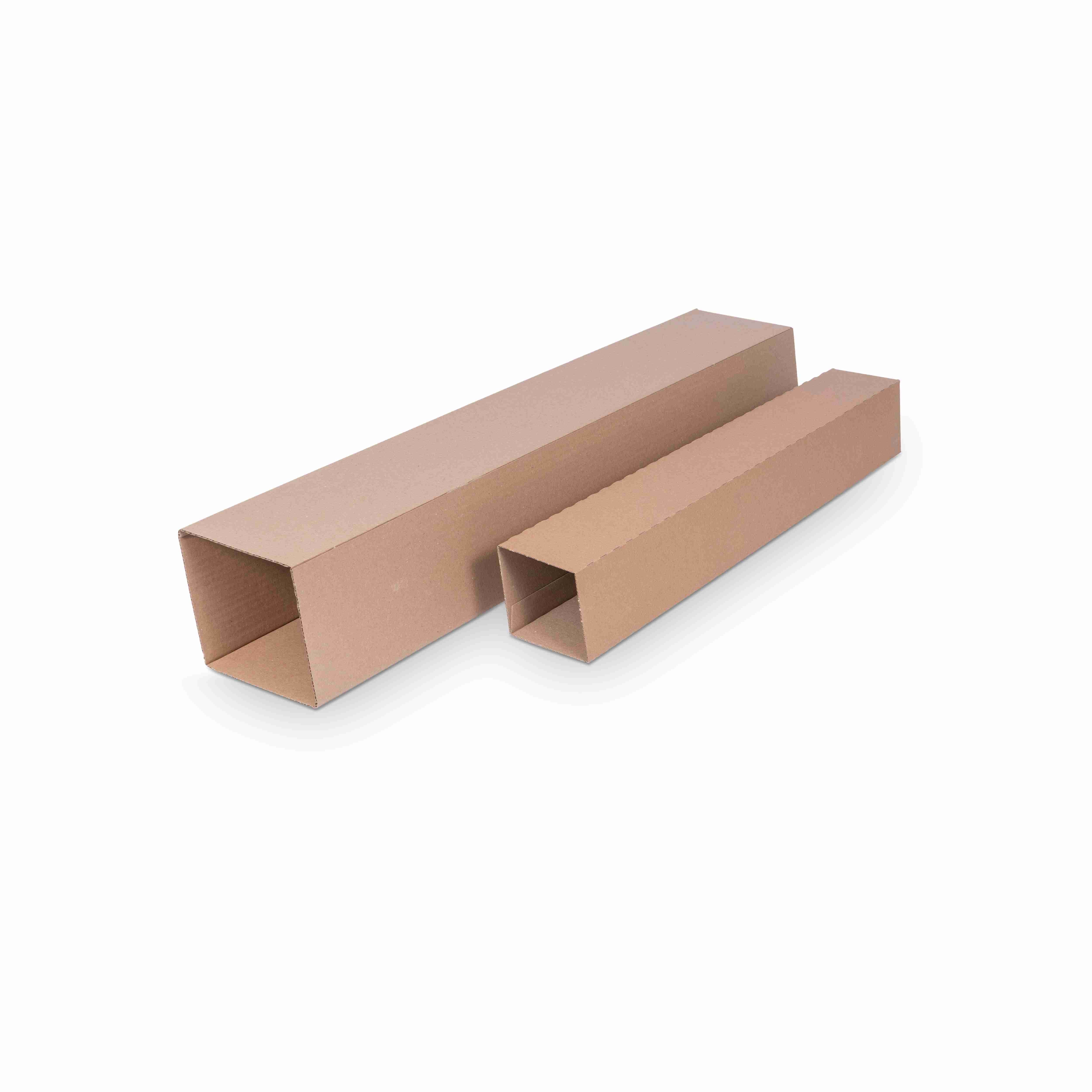 Model Teleskop-/Stulpschachtel – 120 × 120 × 803–1400 mm, einwellig, braun, nur Boden – 1 Stk.