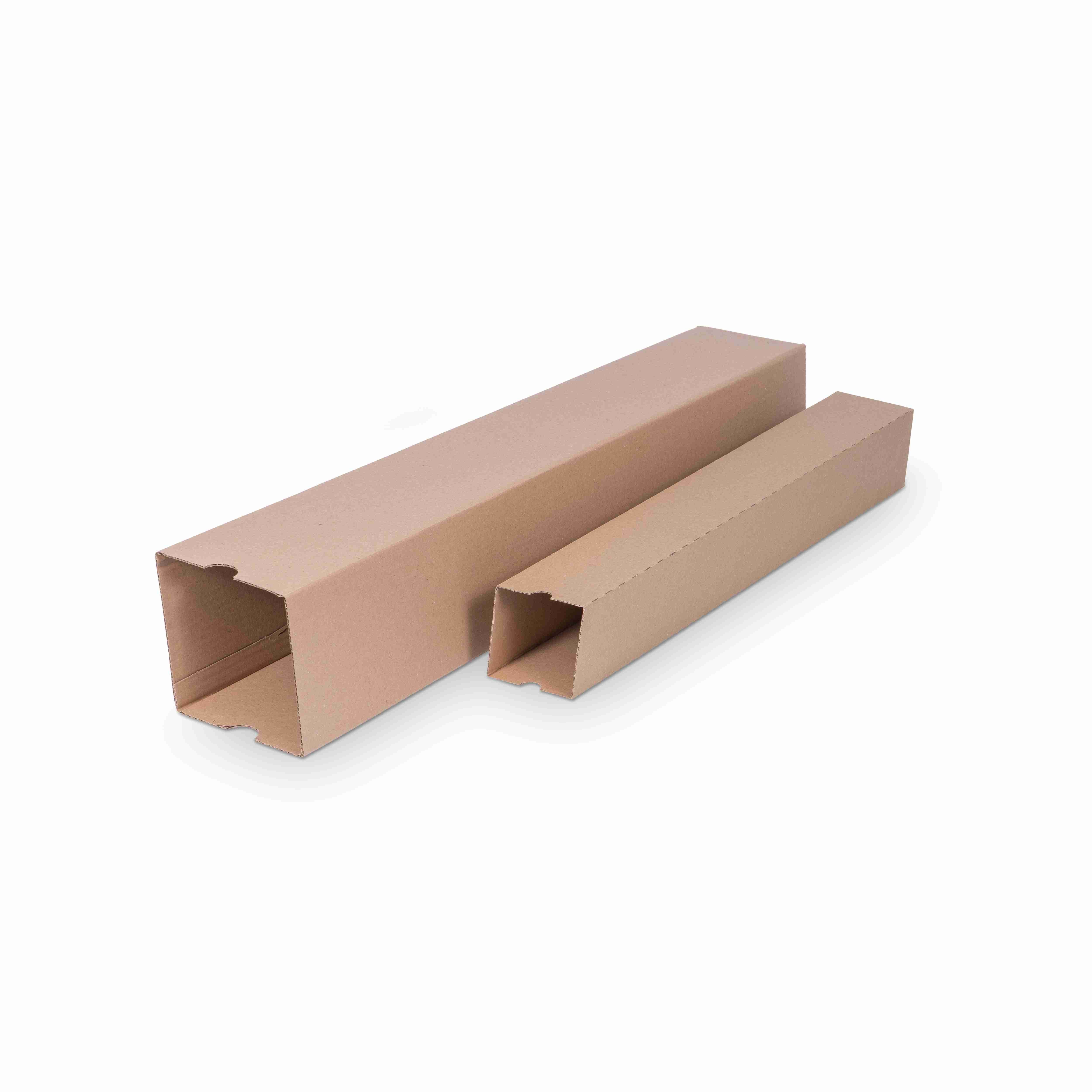 Model Teleskopbox – 80 × 80 × 600–1000 mm, einwellig, braun