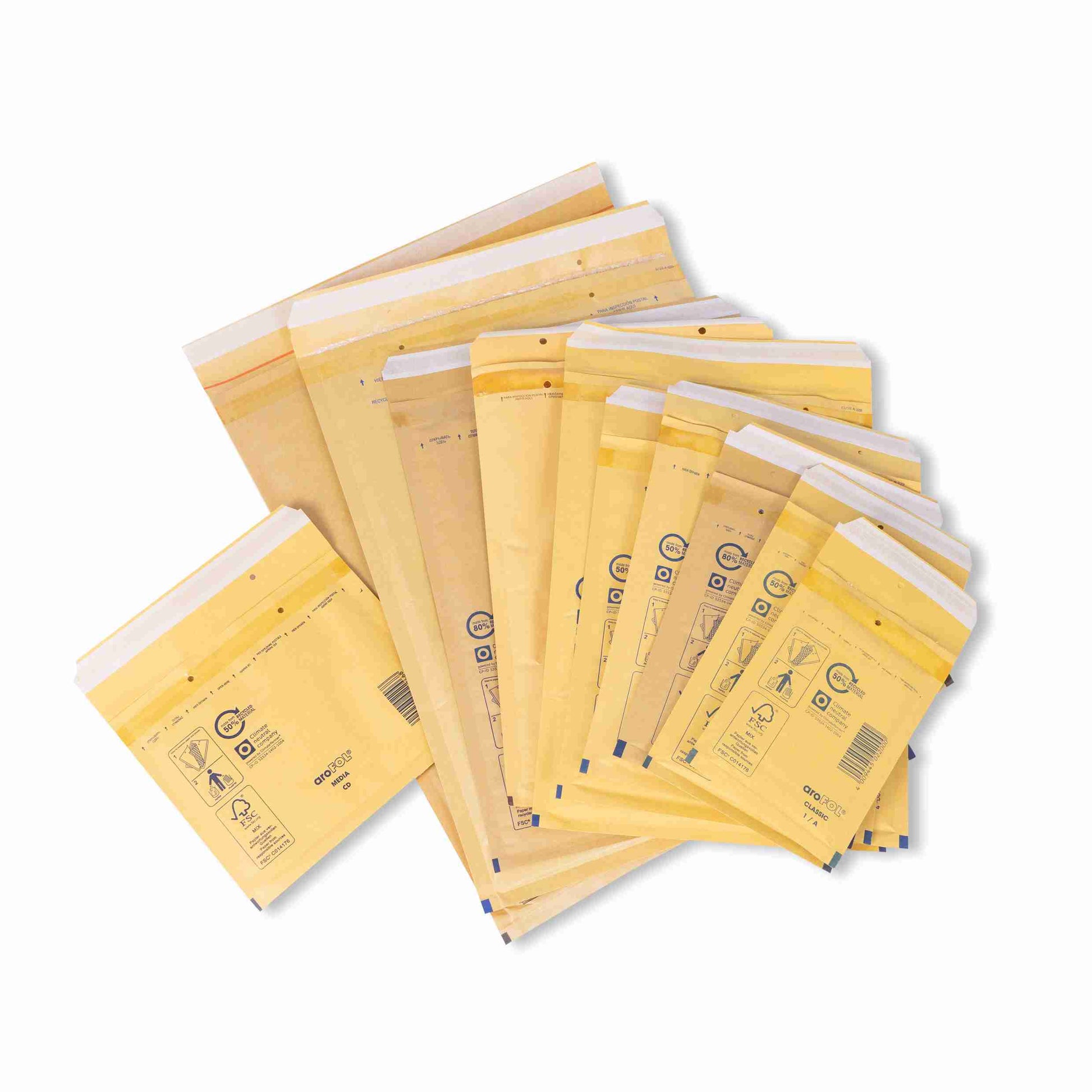 Model Luftpolstertasche – 230 × 340 mm, selbstklebend, Papier/PE, braun – 1 Stk., ab 100 Stk.