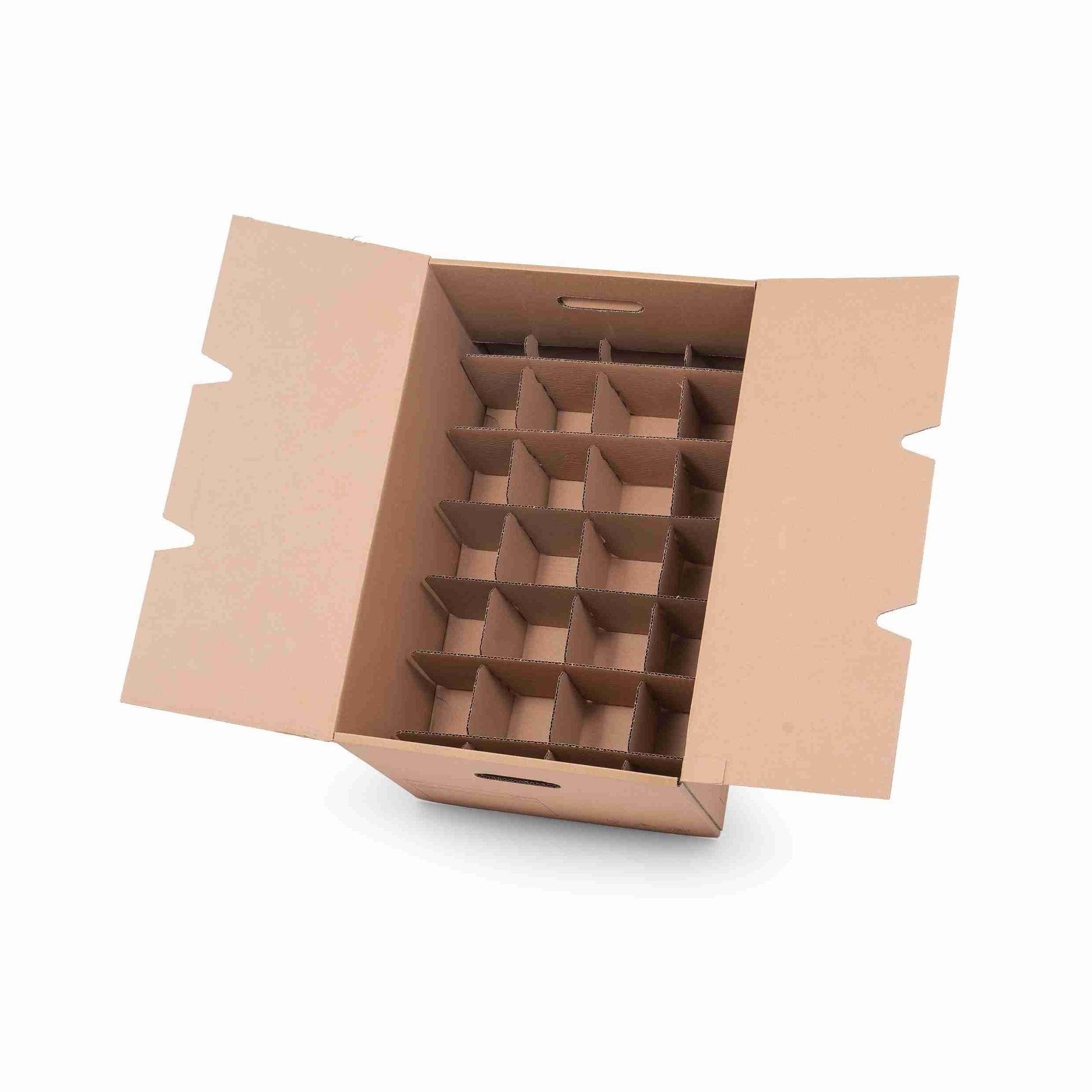 Gefache Einlagekarton – 562 × 380 × 163 mm – für modulare Umzugskartons (Standard niedrig/normal/hoch) – 1 Stk., ab 25 Stk.