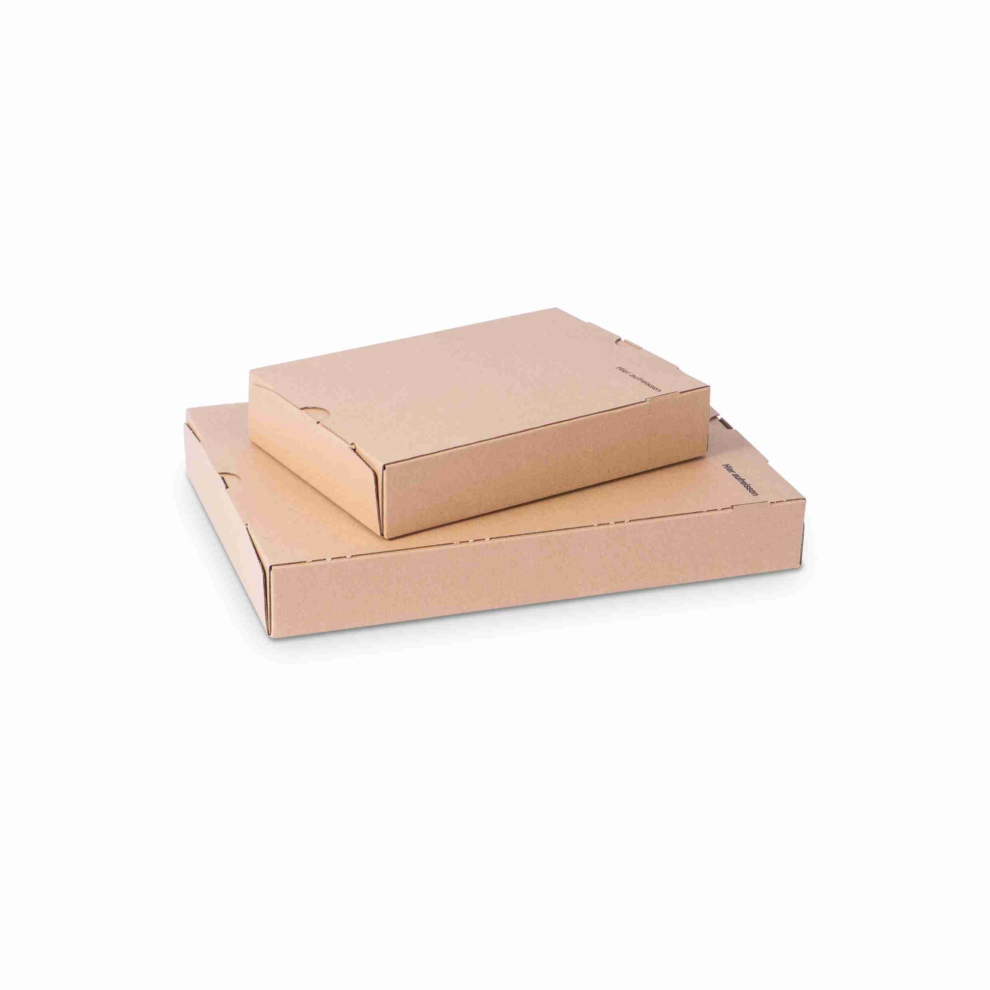 Model Versandverpackung – 240 × 171 × 46 mm, braun, Aufreissband, selbstklebend – 1 Stk., ab 2'000 Stk.