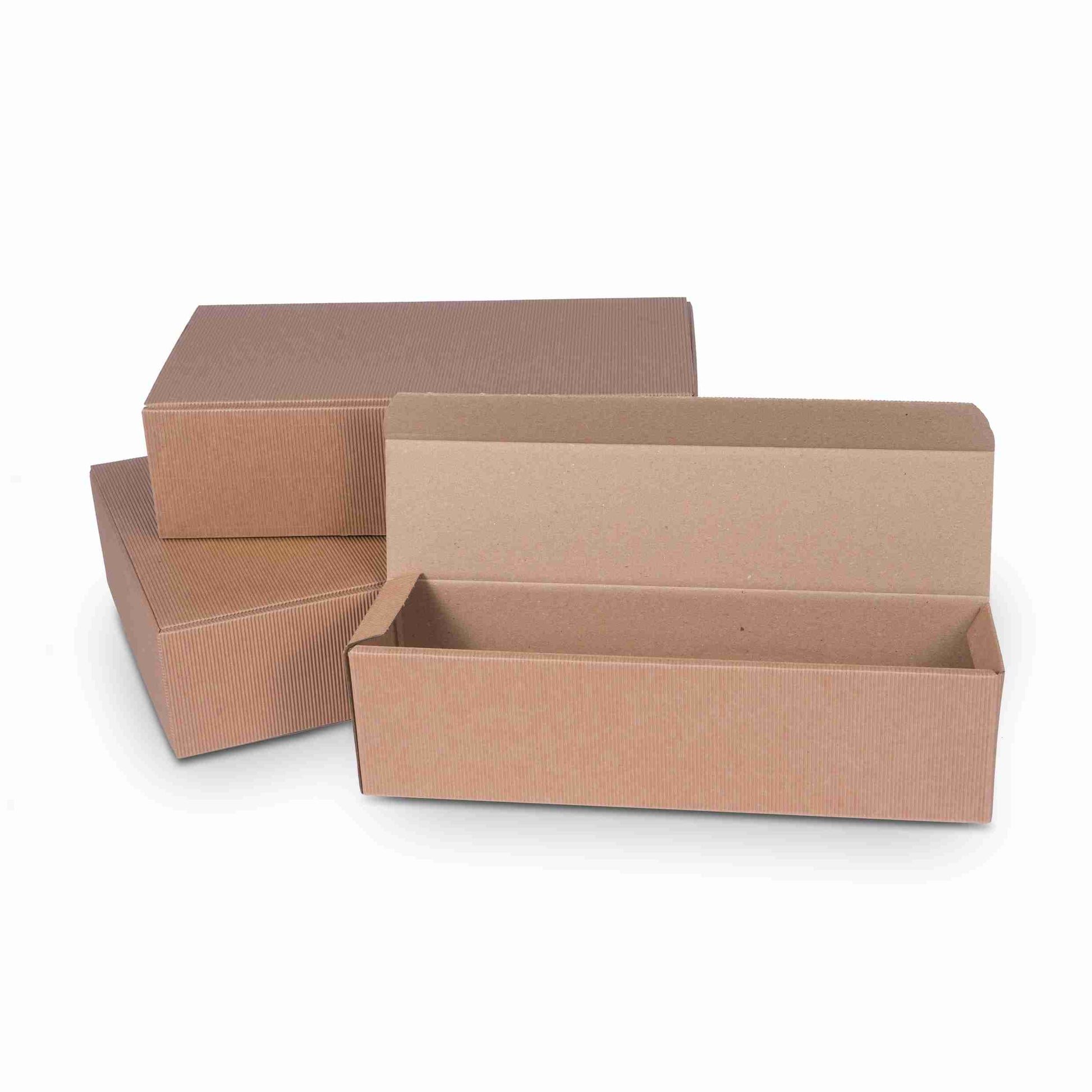 Model Weinpräsentkarton braun – Innenmass 360 × 90 × 250 mm – für 3 Flaschen – 1 Stk., ab 200 Stk.