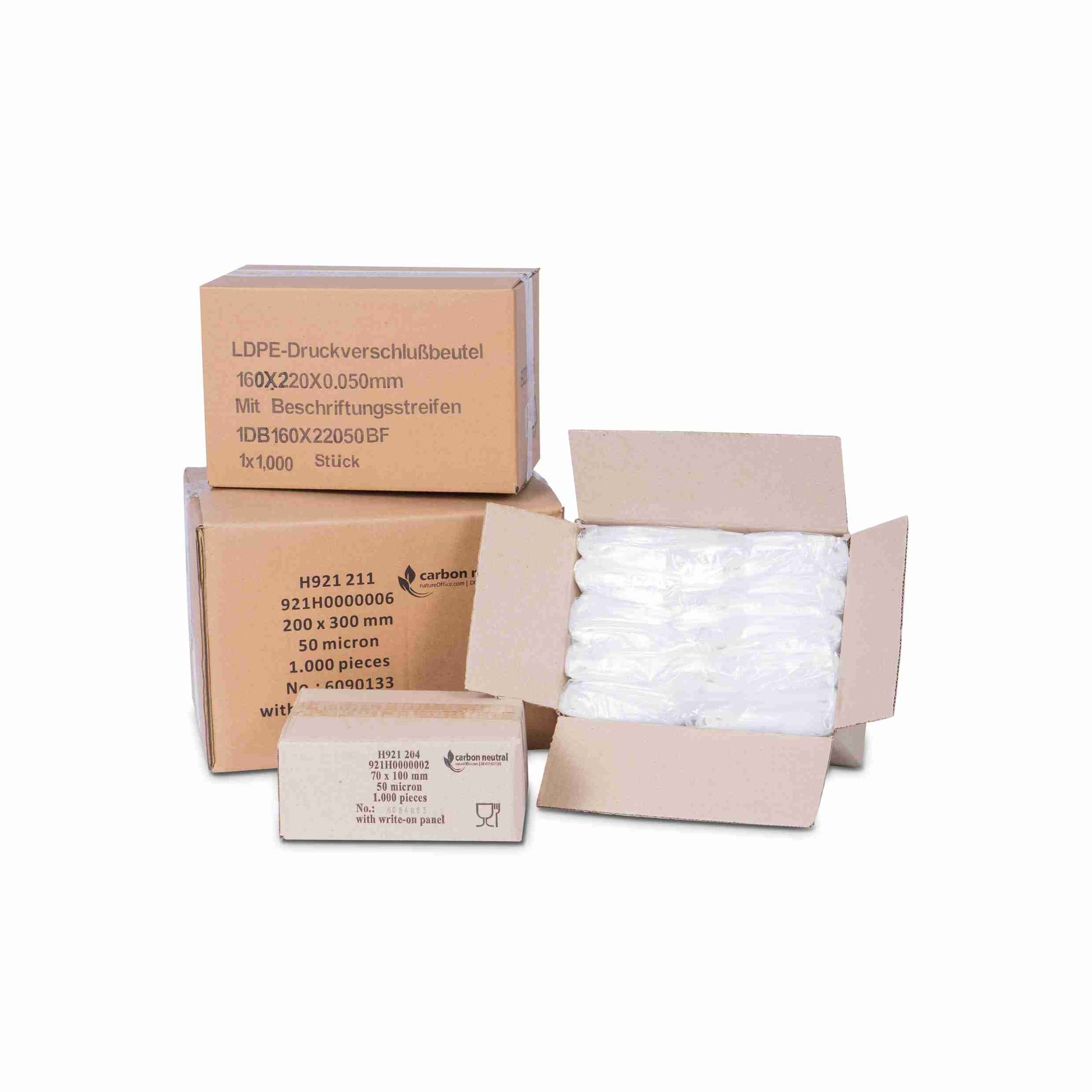 Model Druckverschlussbeutel – 70 × 100 mm, transparent, Kunststoff, Druckverschluss – 1 Pack (1'000 Stk.)