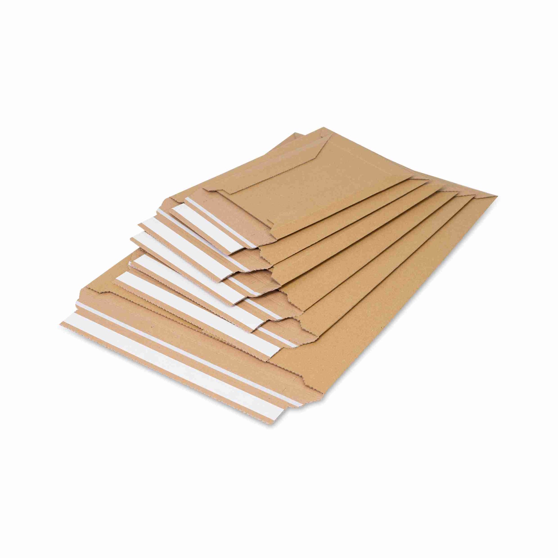 Model Karton-Versandtasche – 185 × 270 × 50 mm, selbstklebend, Karton, braun – 1 Stk., ab 100 Stk.
