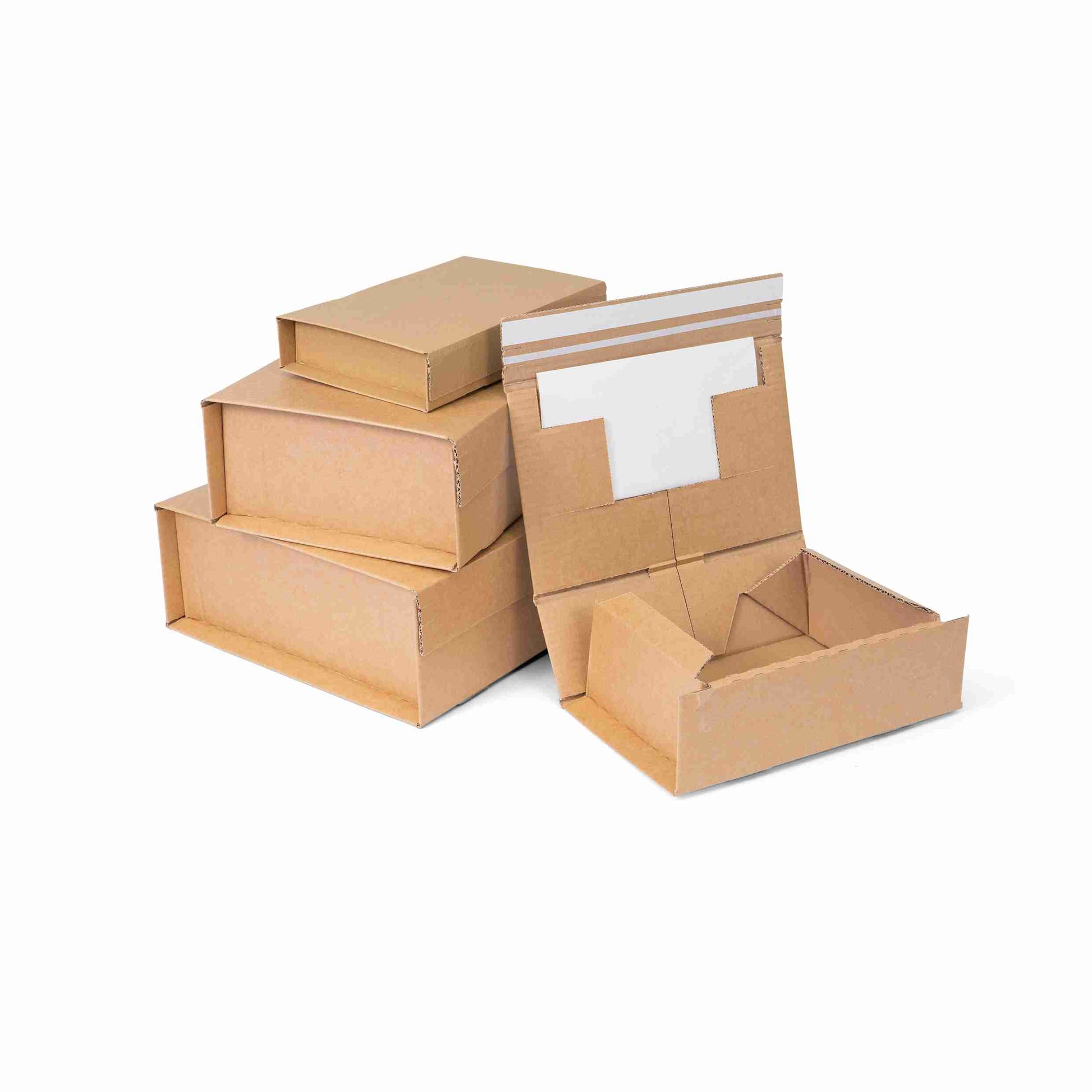 Model Versandverpackung – 305 × 212 × 110 mm, braun, Aufreissband, selbstklebend – 1 Stk., ab 60 Stk.