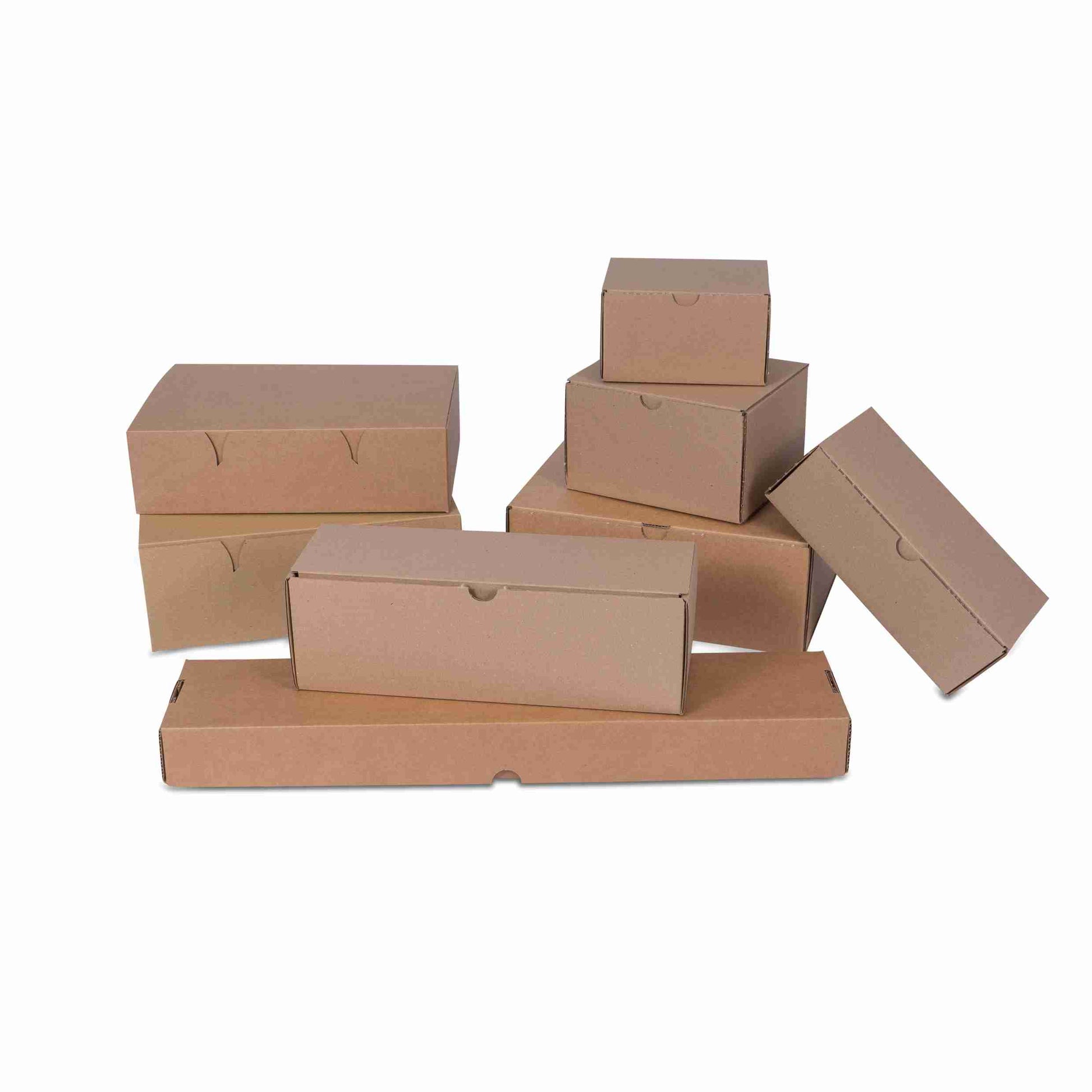 Model Versandbox – 142 × 120 × 81 mm, braun, Wellkarton, Automatikboden, Deckel – 1 Stk., ab 1'200 Stk.