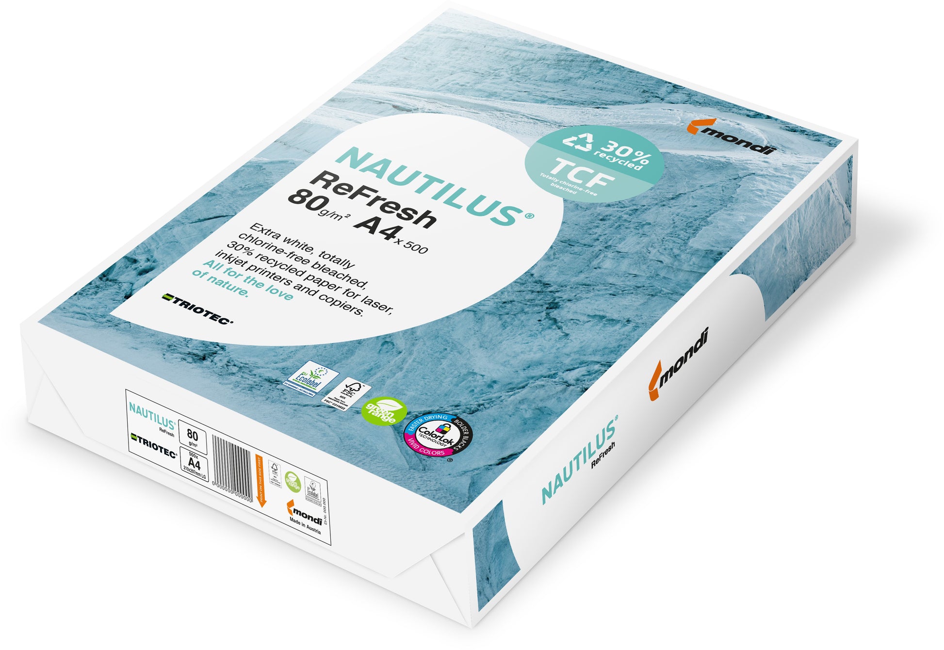 Nautilus REFRESH TRIOTEC Recyclingpapier weiss – A4, 80 g/m², 500 Blatt