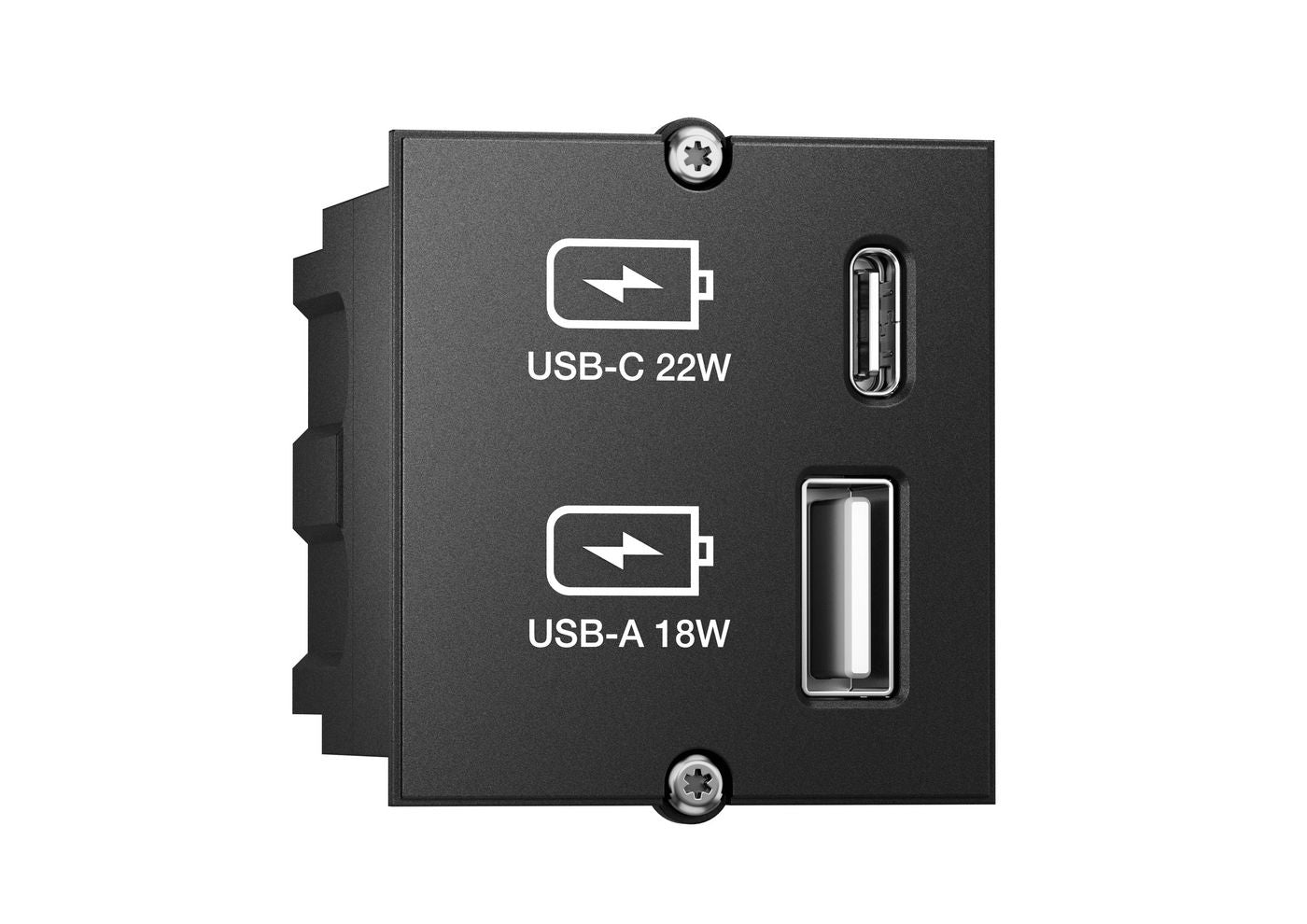 Bachmann 917.227 USB-Ladegerät 45 W – USB-C×1, USB-A×1, Überspannungsschutz, IP20 – Schwarz