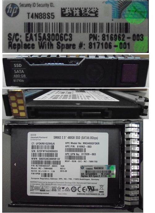 HPE Hot-plug SSD – 875863-001, 480 GB, 2.5" SFF