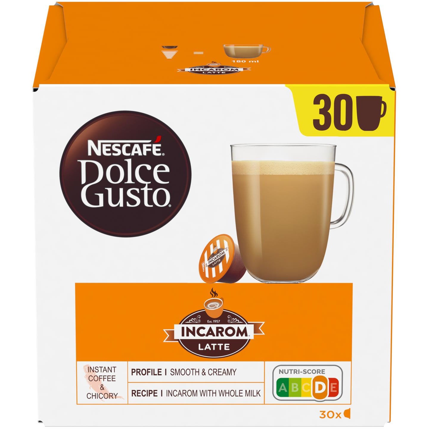Nescafé Incarom Latte – Kapseln für Dolce Gusto – Caramel, 30 Kapseln