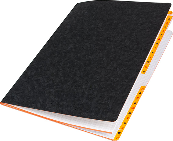 Neutral Wachstuchheft – 105 × 172 mm – 80 g/m² – gebunden, abgerundete Ecken, ohne Register, schwarz