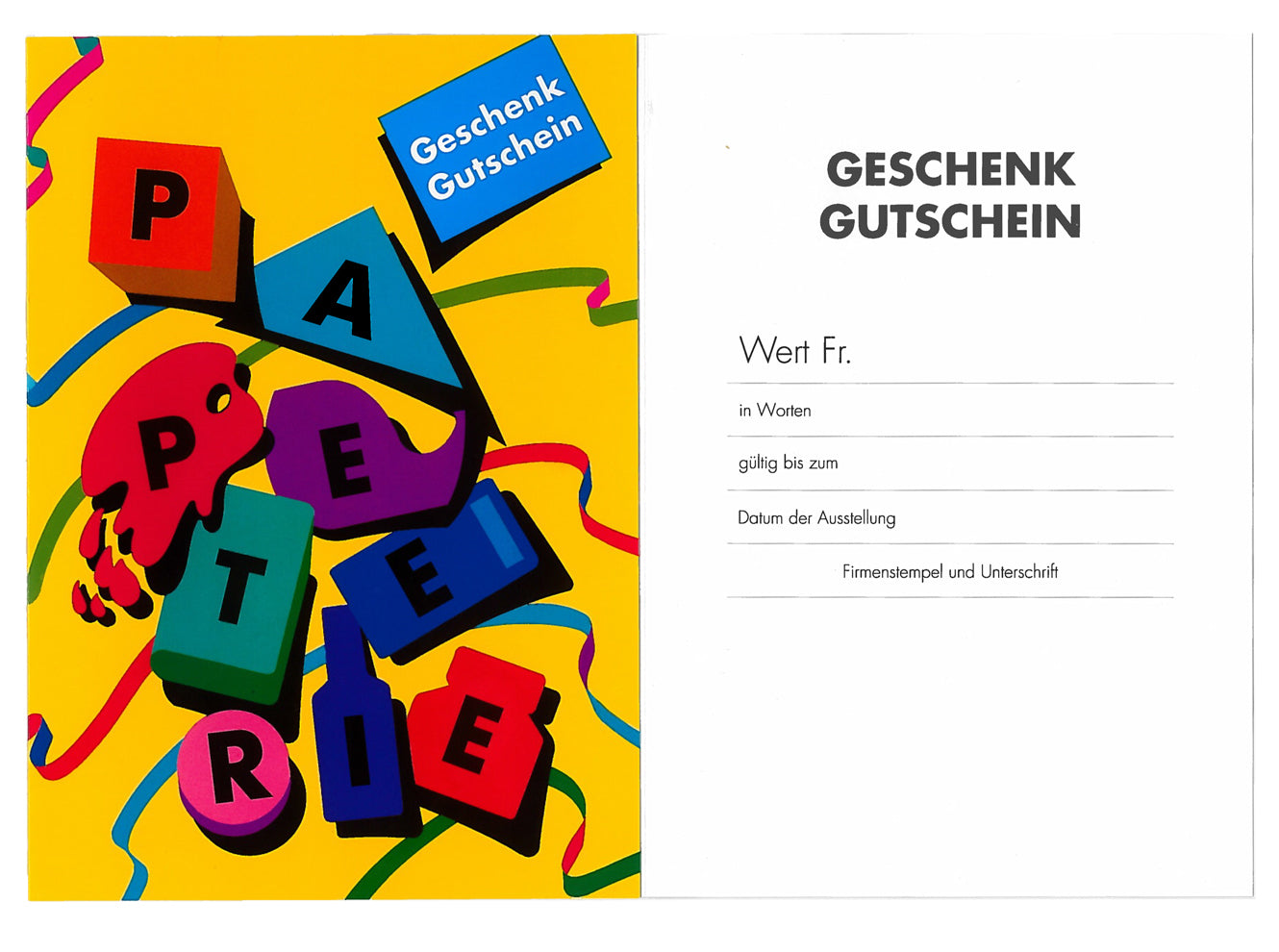 Neutral Grusskarte – Geschenkgutschein Papeterie