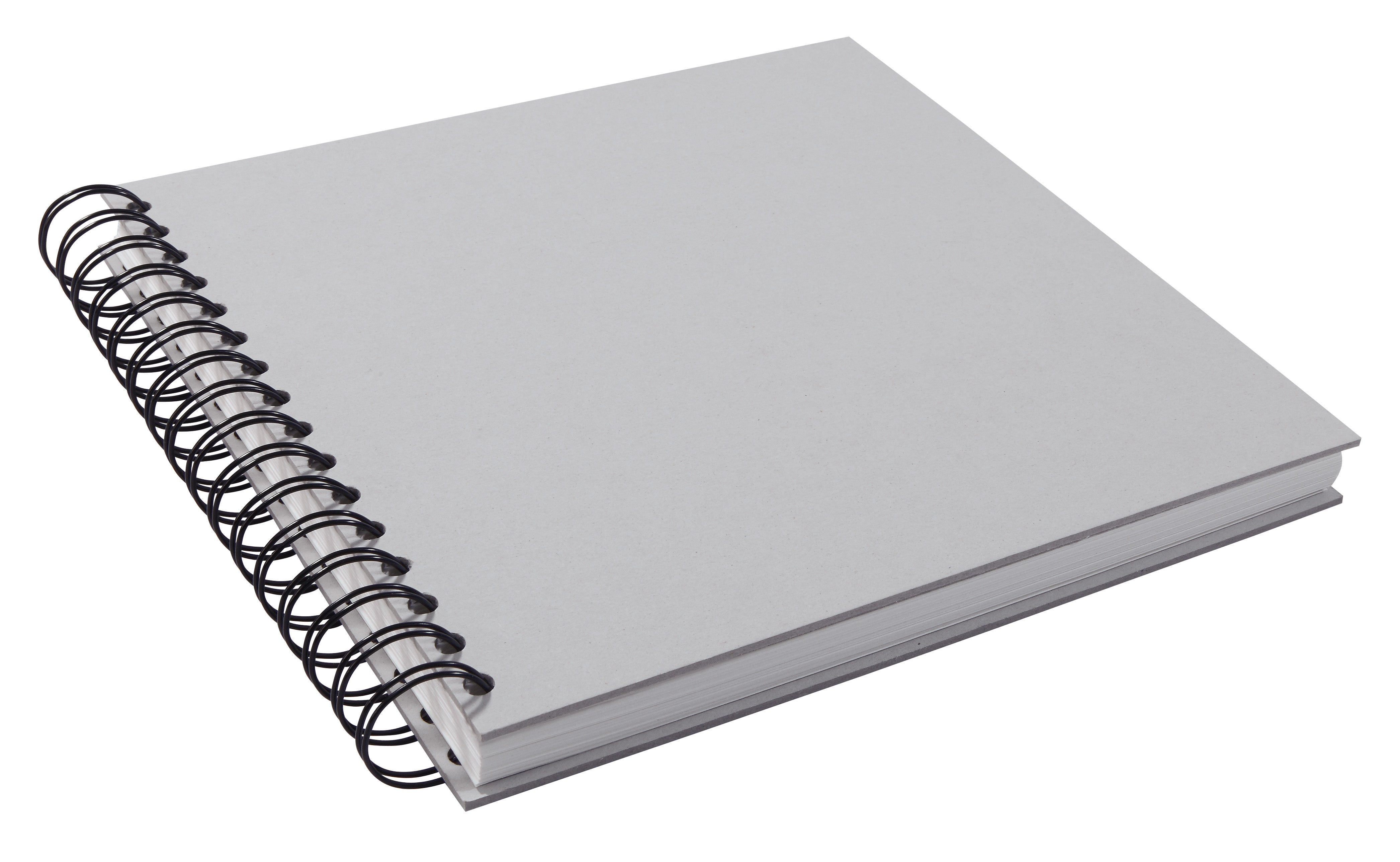 Neutral Spiral-Skizzenbuch – 130 g/m² – grau – Wire-O-Ringspirale – für Trockentechniken