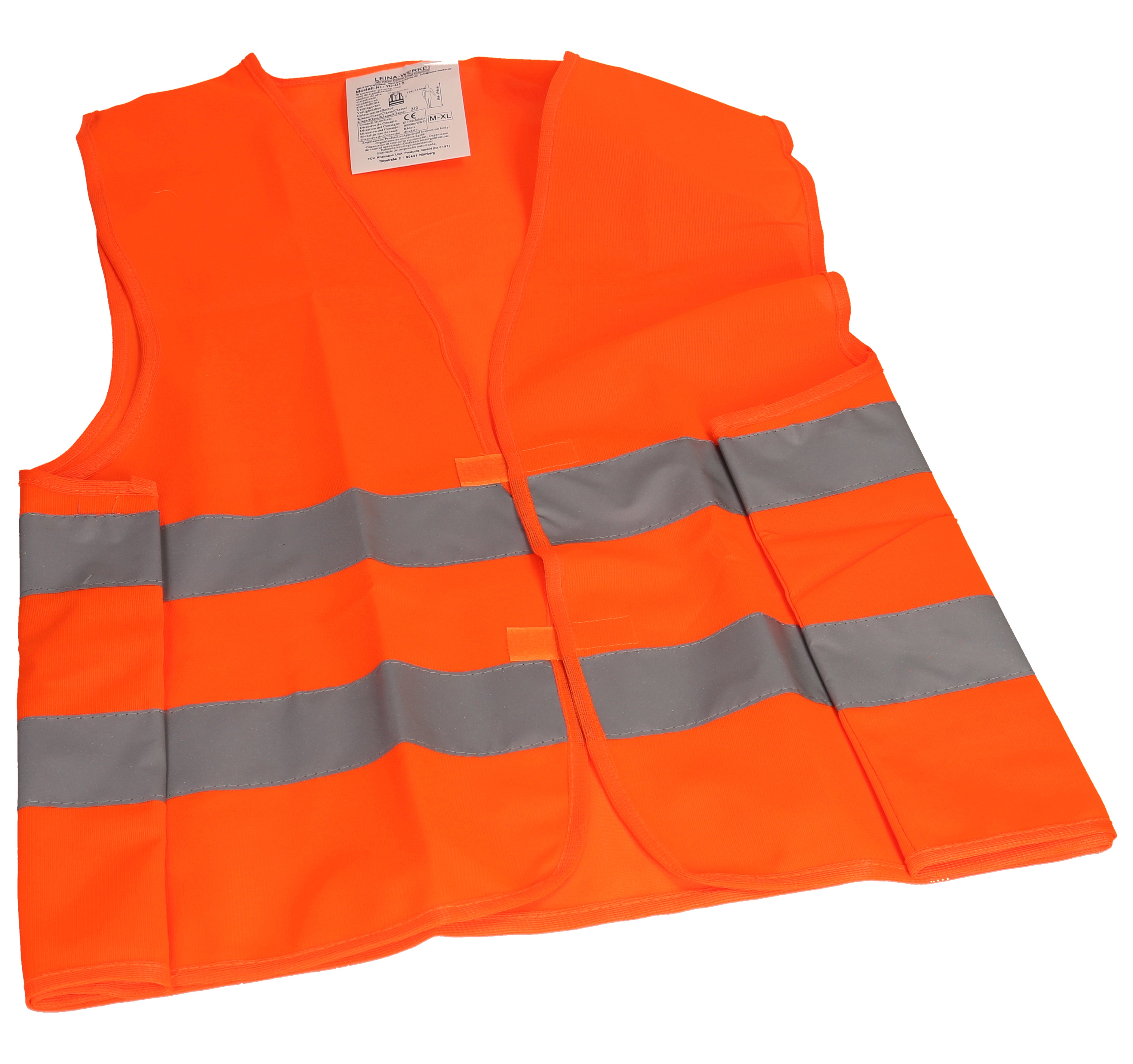 Neutral UNITEC – Warnweste – Orange, Einheitsgrösse 168–190 cm, Klettverschluss, EN 471, Polyester