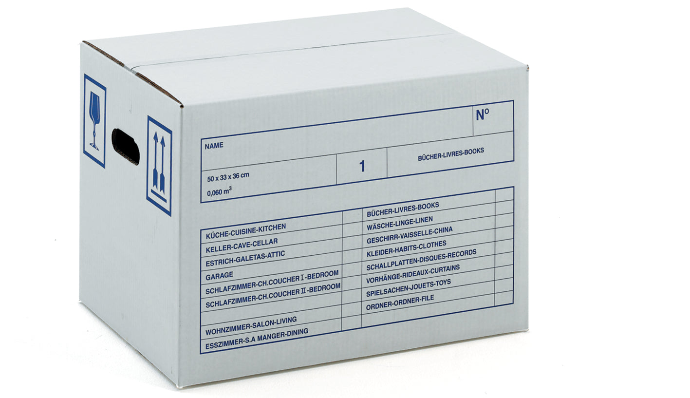 Neutral Versandkarton – 825 × 685 × 140 mm, angestanzte Handgriffe, weiss – 10 Stk.