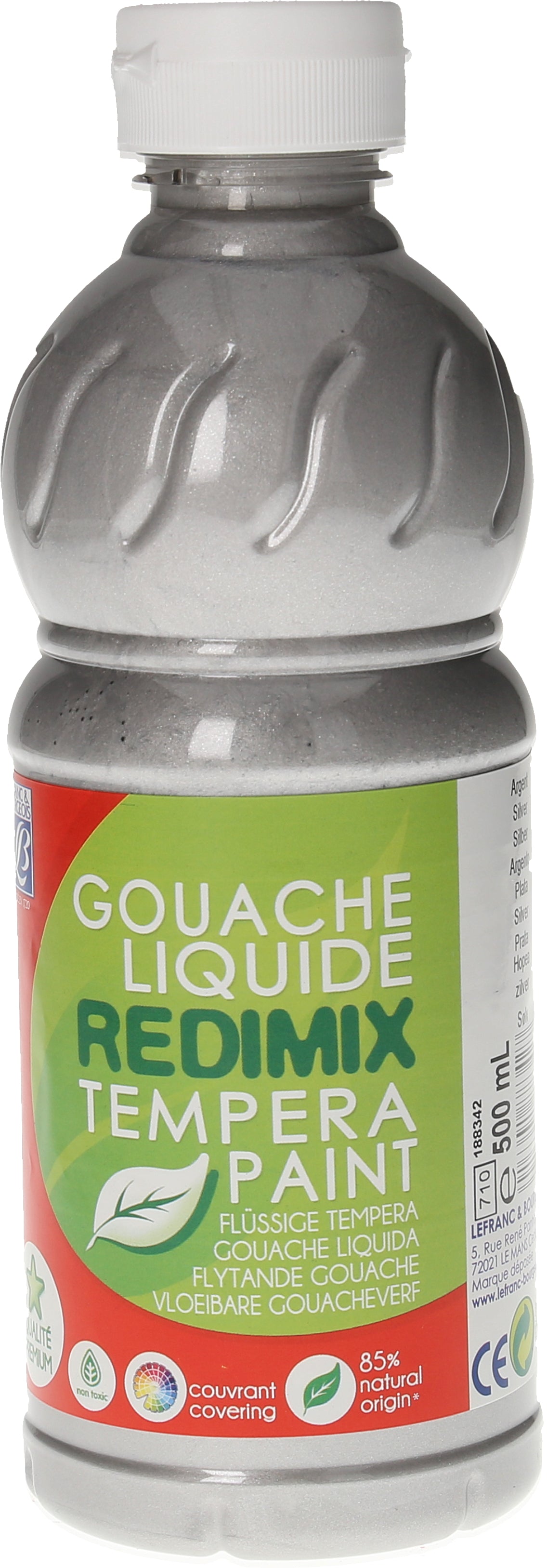 Neutral Color Art Redimix Gouache – Silber 710, seidenmatt – 500 ml – für Papier, Karton, Modelliermassen