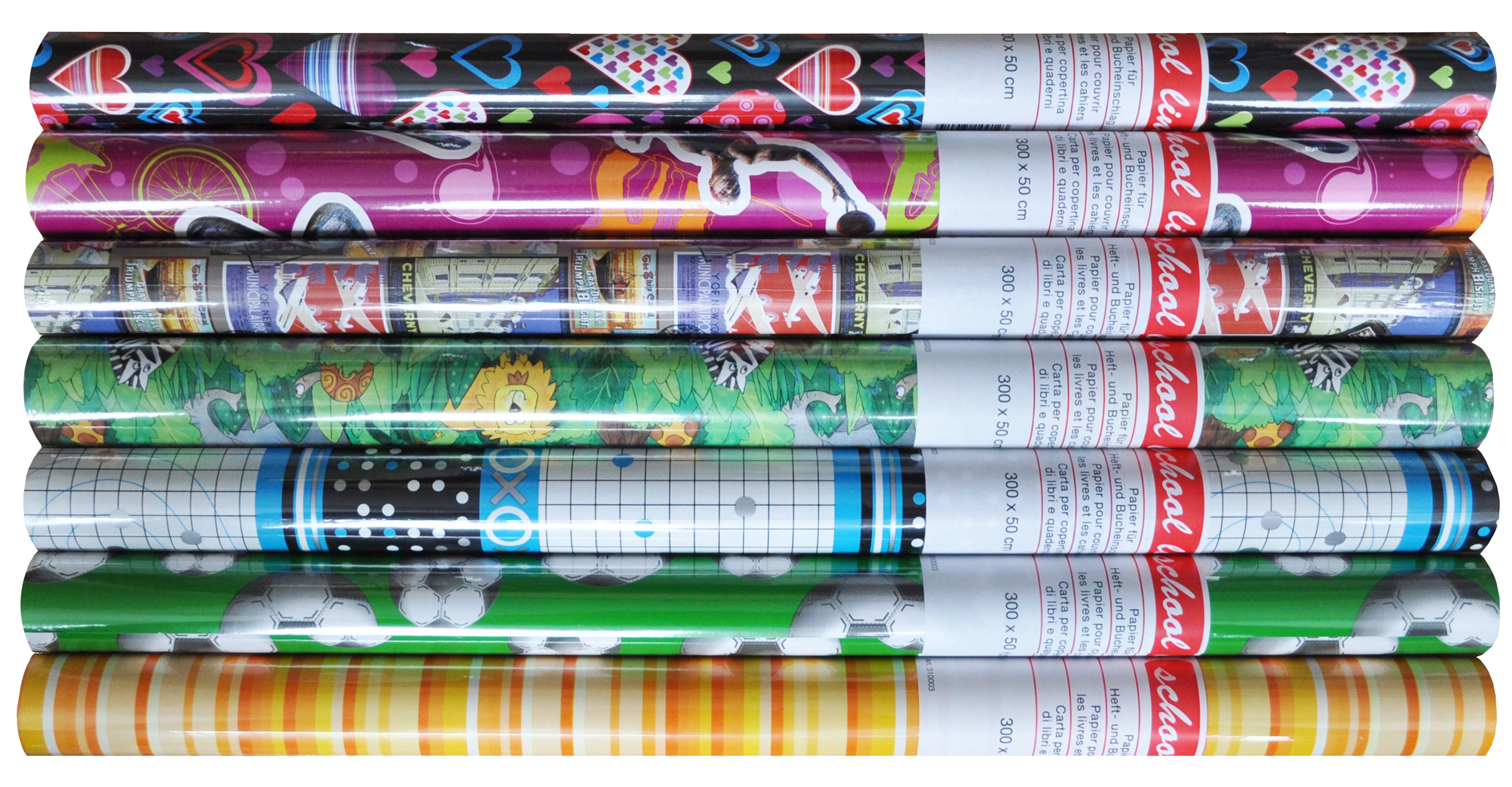 Neutral Einfasspapier/Schule – 50 cm × 3 m – Mehrfarbig