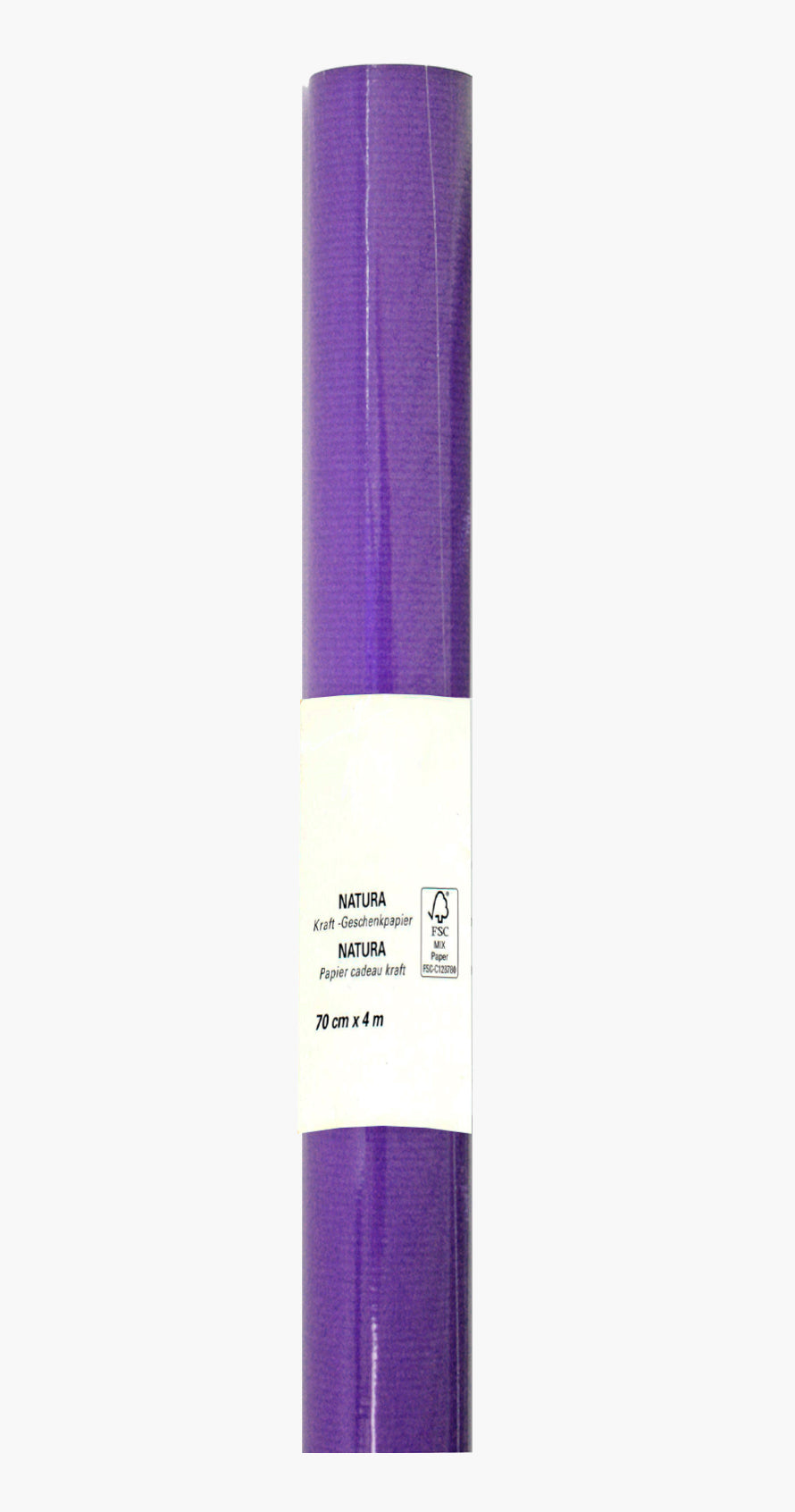 Neutral Geschenkpapier Kraft – 70 g/m² – 70 cm × 4 m – violett – einseitig bedruckt