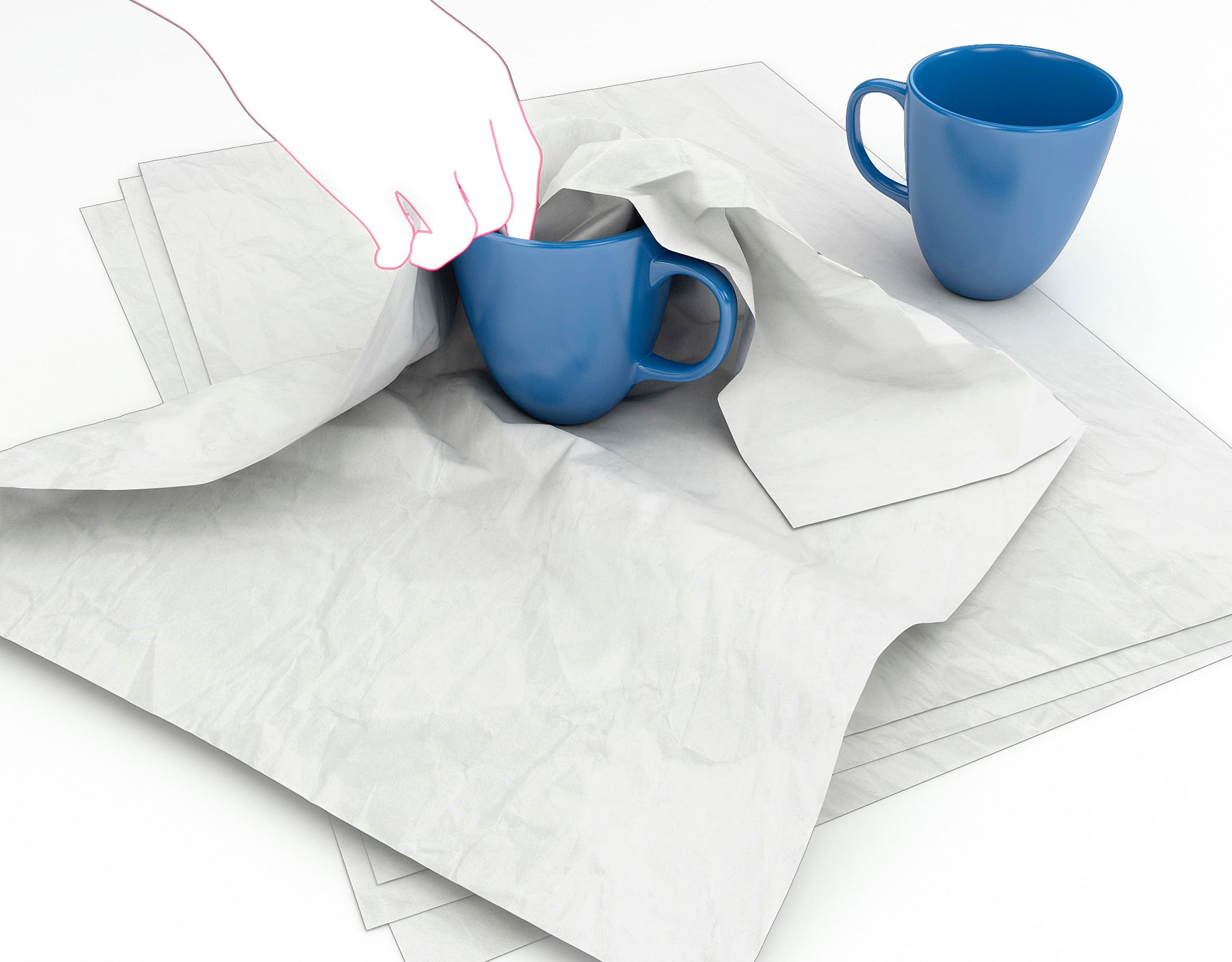 Neutral Seidenpapier – 18 g/m² – 50 × 75 cm – weiss – 250 Bogen