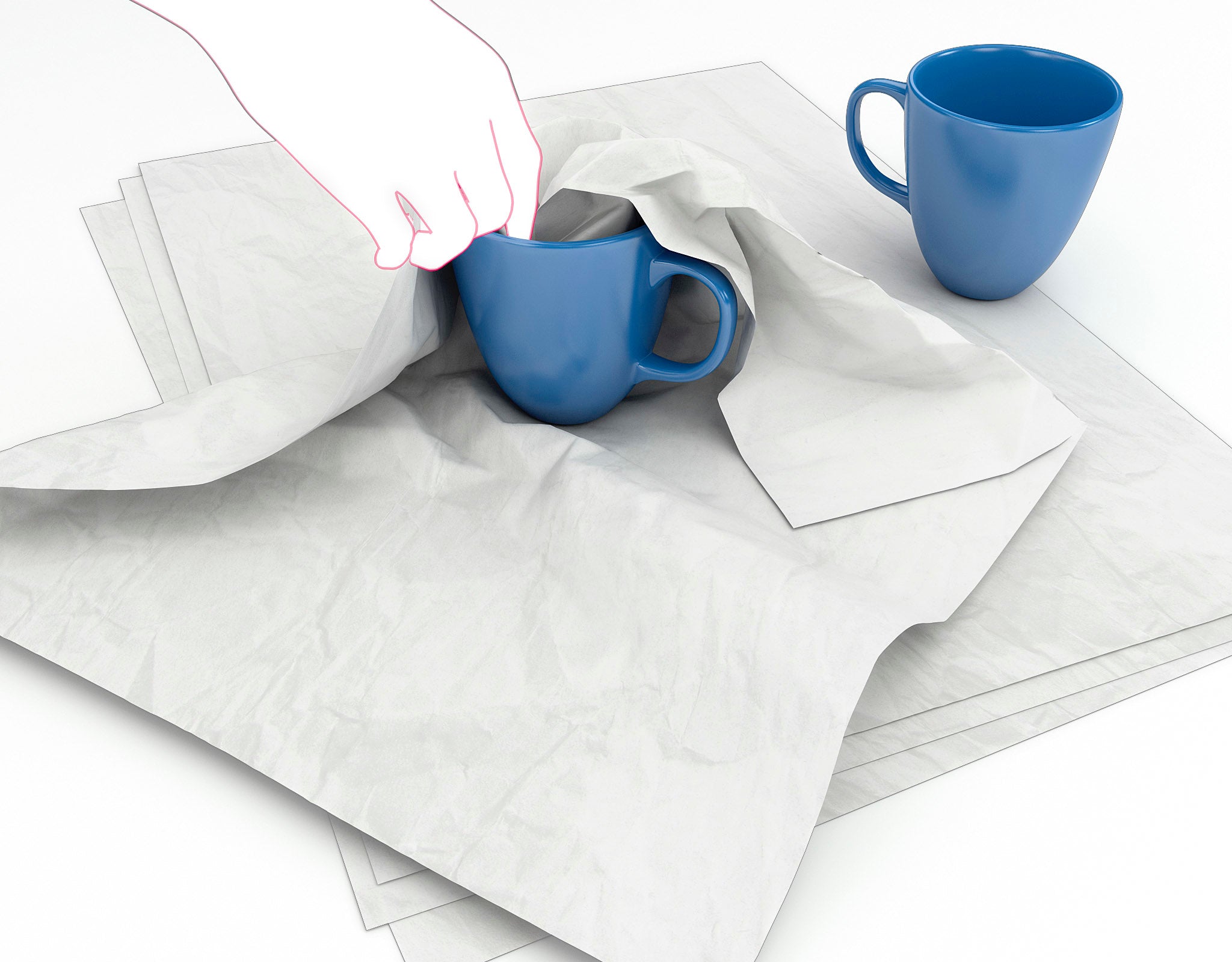 Neutral Seidenpapier – 18 g/m² – 50 × 75 cm – weiss – 250 Bogen