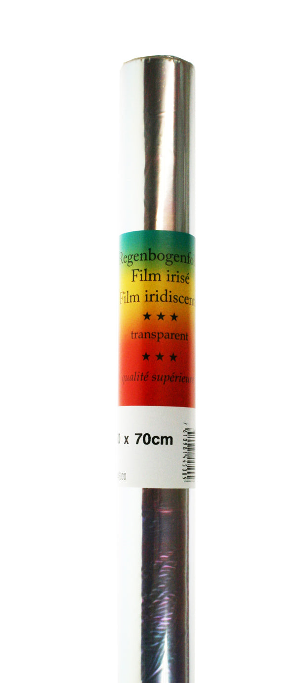 Neutral Geschenkpapier Regenbogenfolie – irisierend – 70 cm × 2,5 m