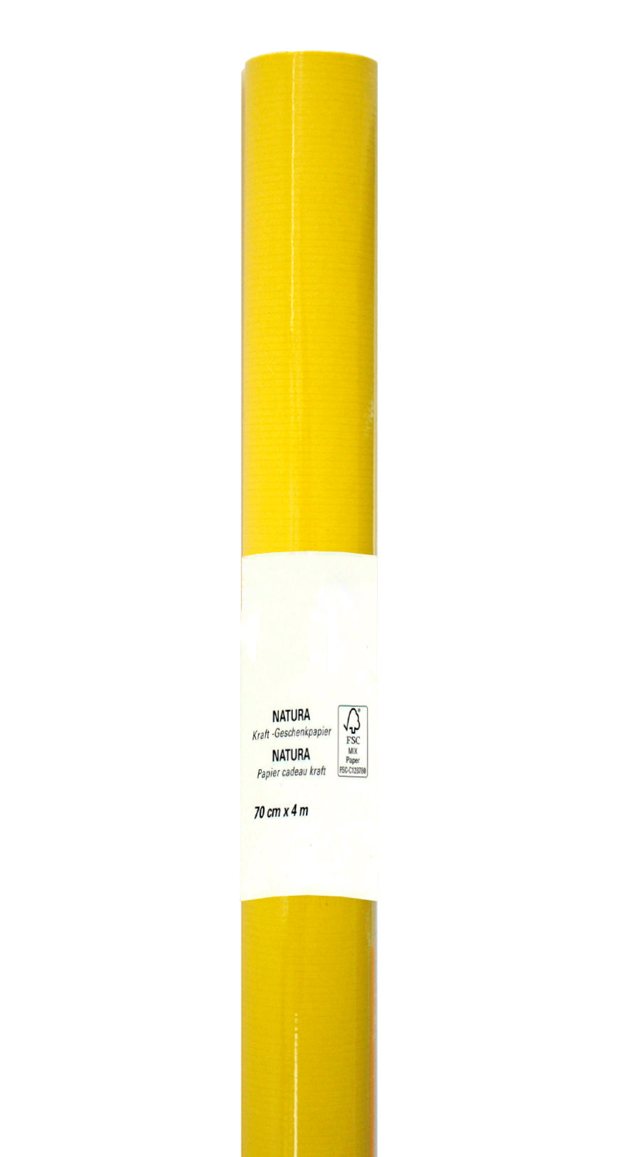 Neutral Geschenkpapier Kraftpapier Gelb – 70 cm × 4 m – 70 g/m²