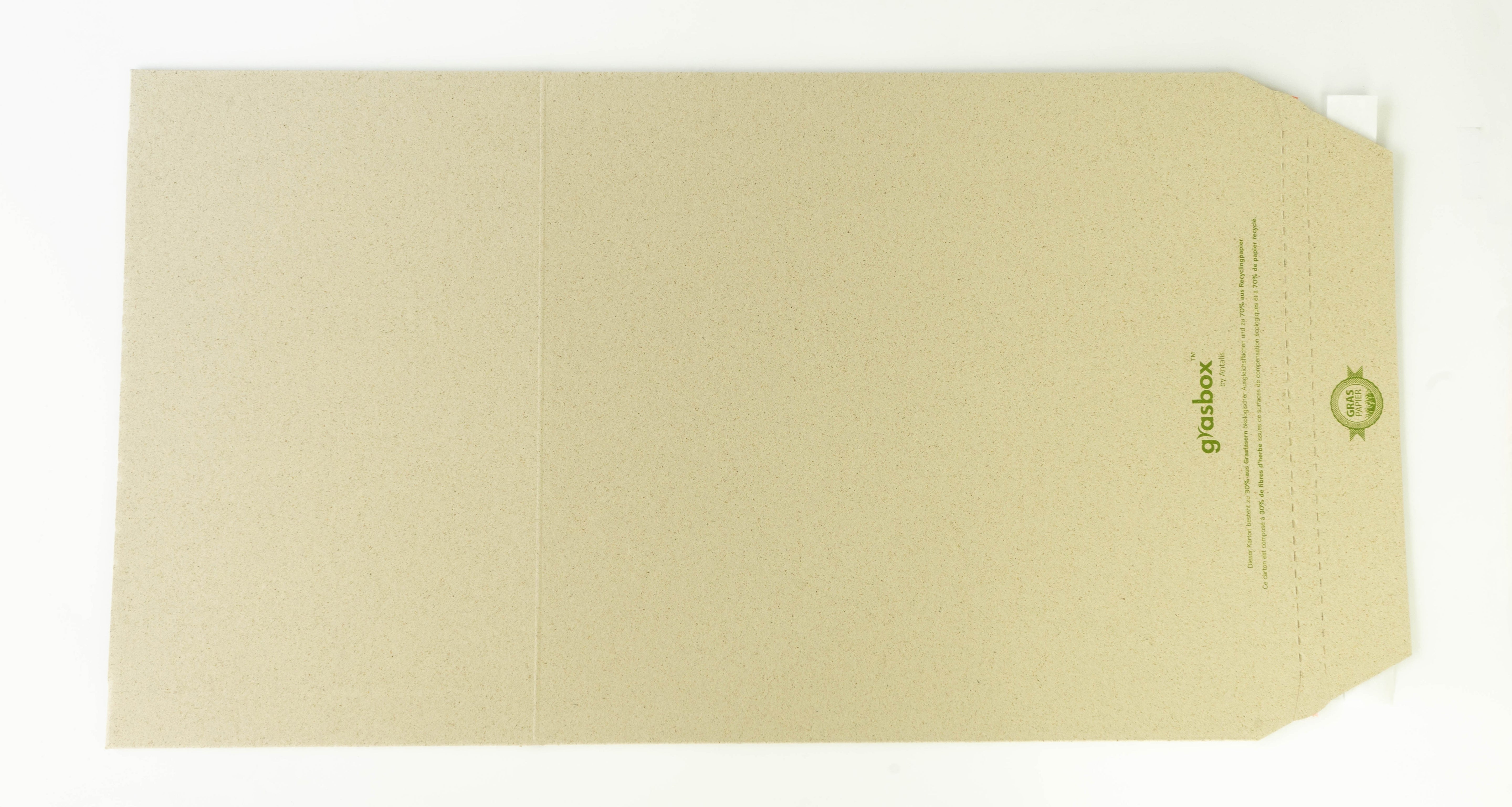 Neutral GRASBOX Versandverpackung – 215 × 305 × 80 mm, selbstklebend, Aufreissband – 25 Stk.