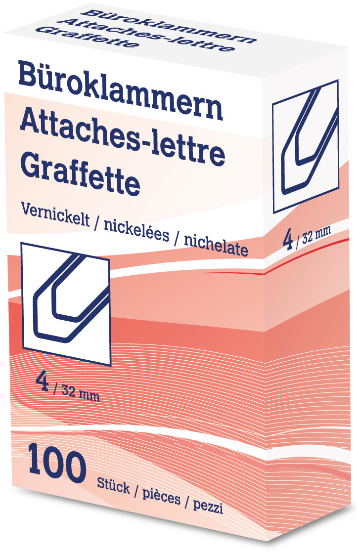Neutral Büroklammern 86 mm – vernickelt