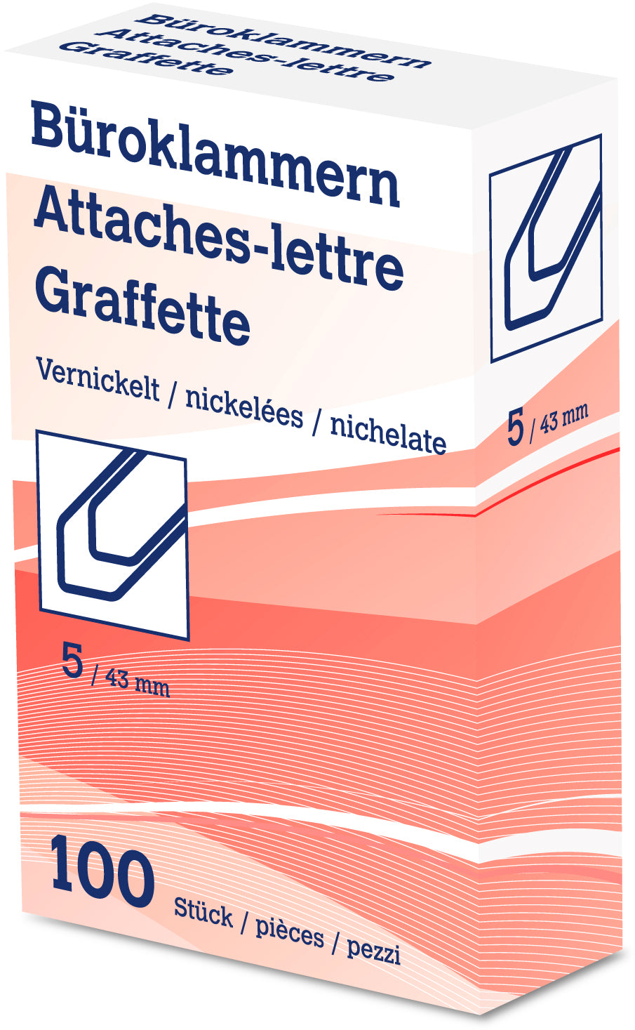 Neutral Büroklammern 115 mm – vernickelt
