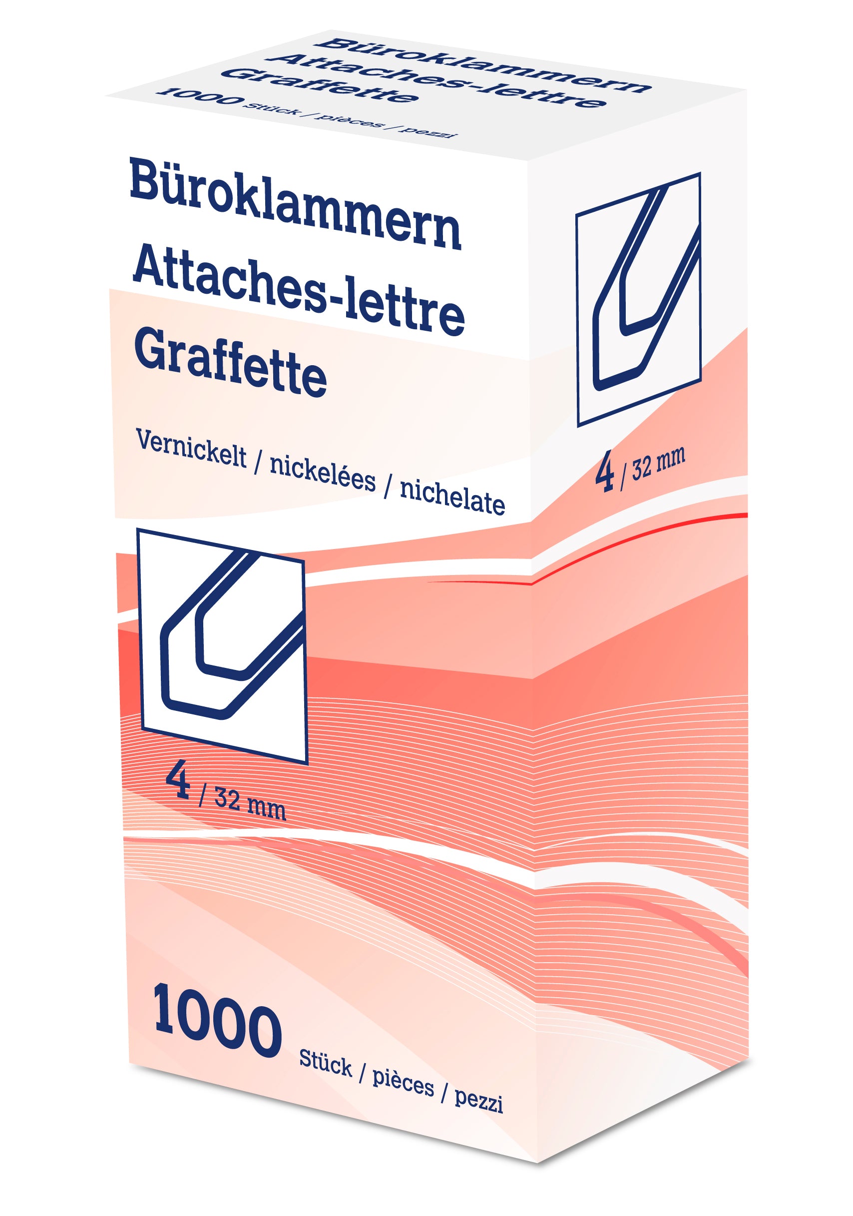 Neutral Büroklammern 32 mm – vernickelt – 1'000 Stk.