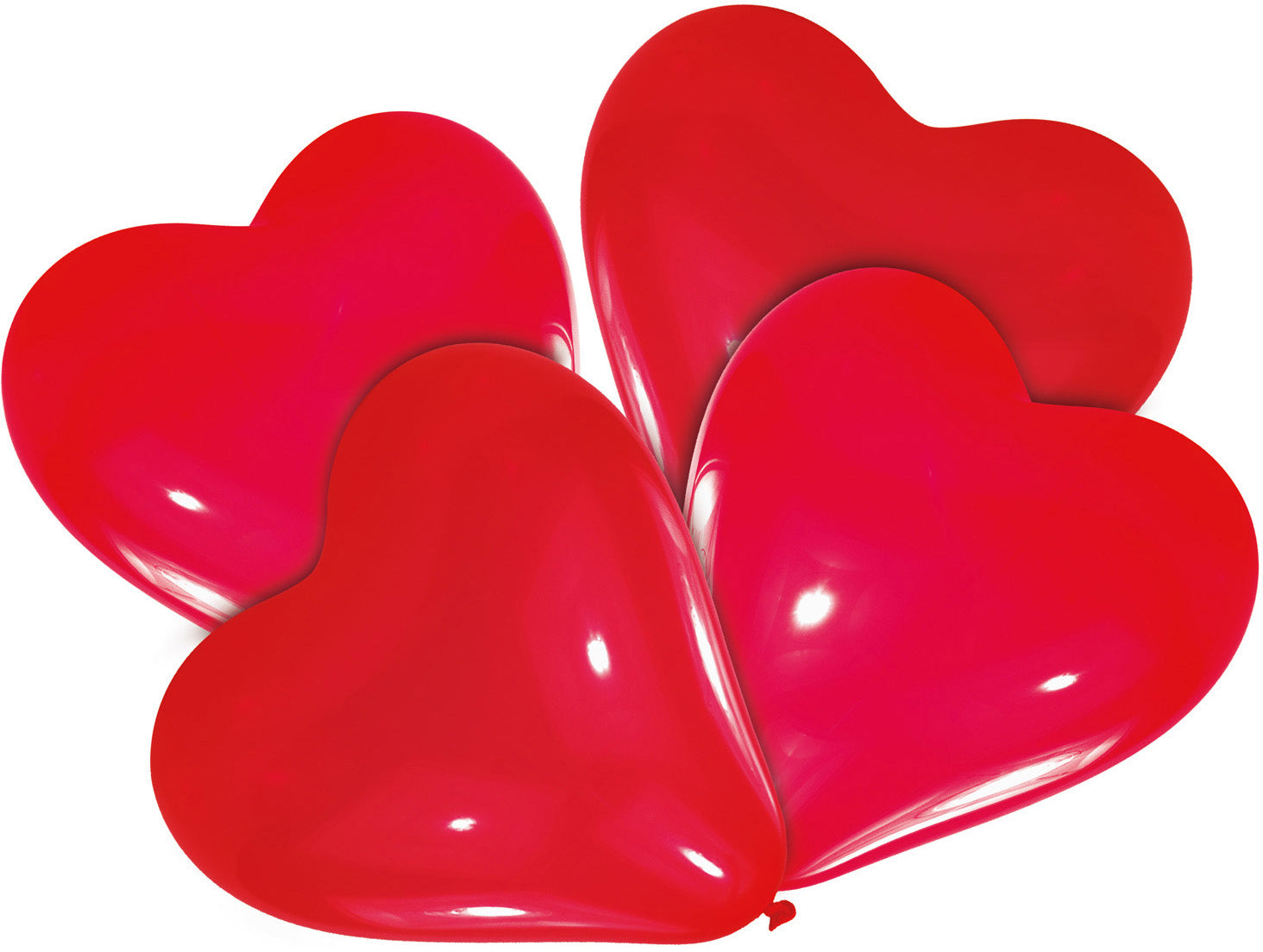 Neutral Herzluftballons – 13 × 21 cm – 4 Stk