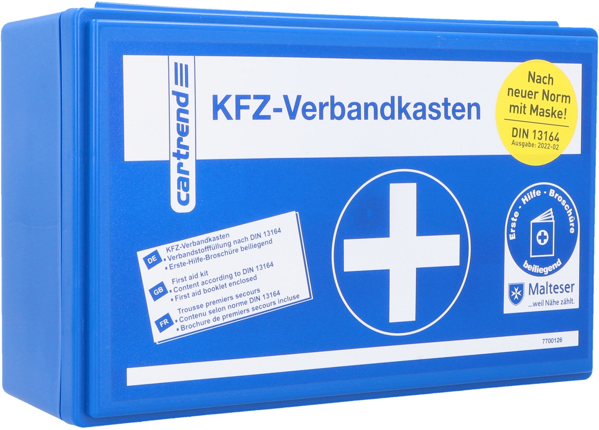 Neutral Unitec Erste-Hilfe-Koffer 7700126 – DIN 13164-B, für Fahrzeuge, Blau