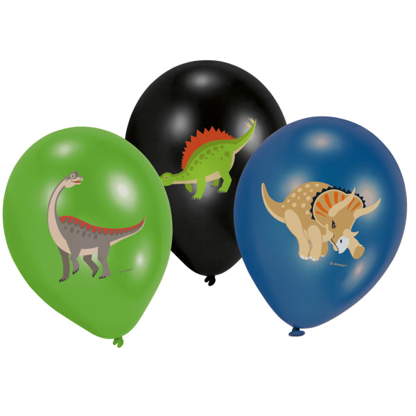 Neutral Dinosaurier Luftballons – Ø 27,5 cm – 6 Stk