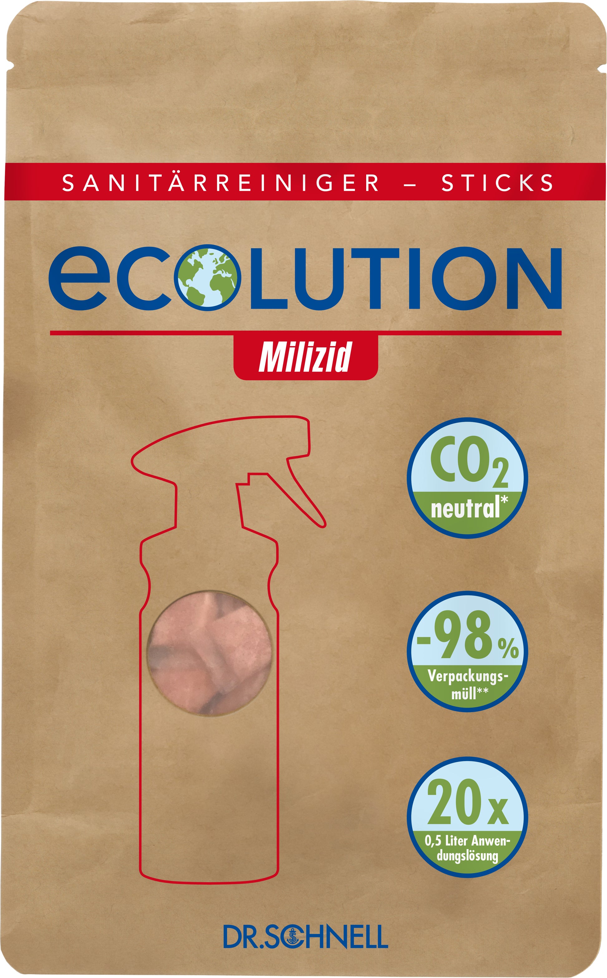 Neutral ECOLUTION Milizid DRS31200 Bad-/Kalkreiniger – Sticks